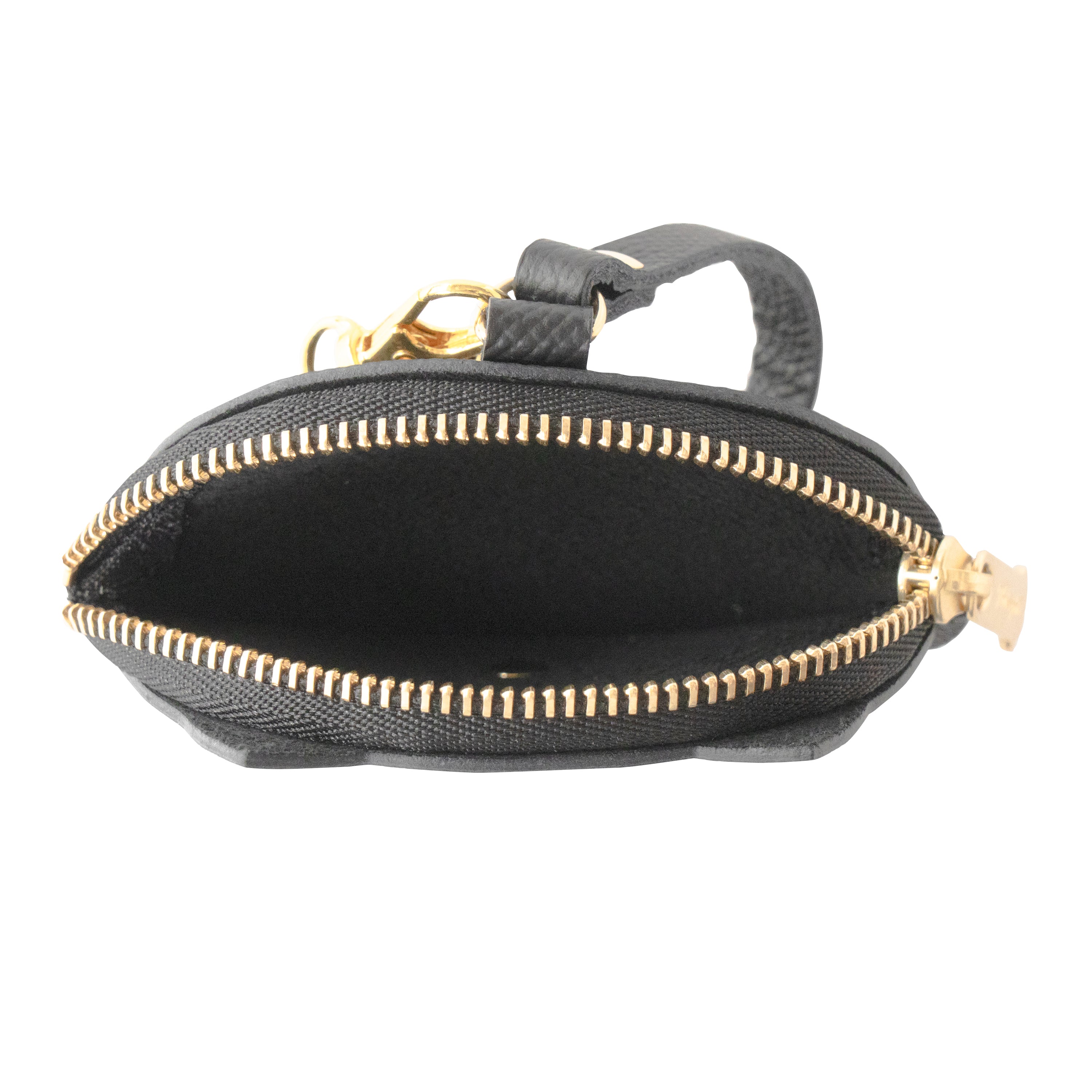 Meow Face Coin Case Cuir Minerva / Black