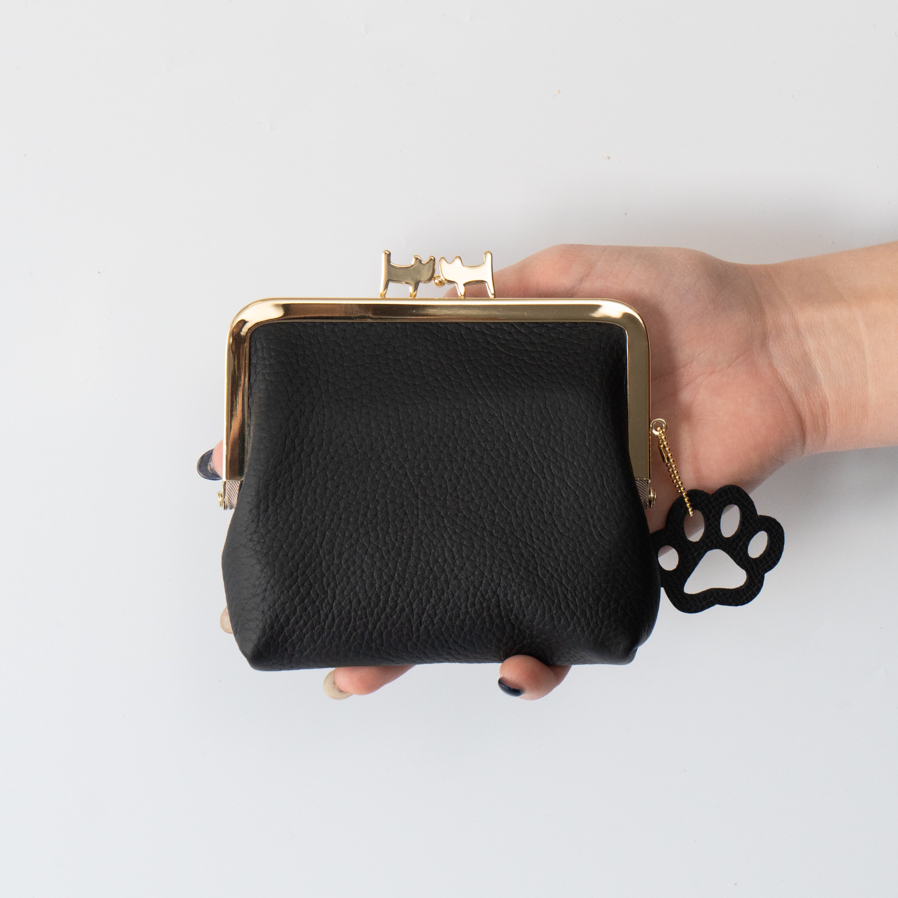 にゃまぐちウォレット　キュイール・マッシュ  /  ブラック