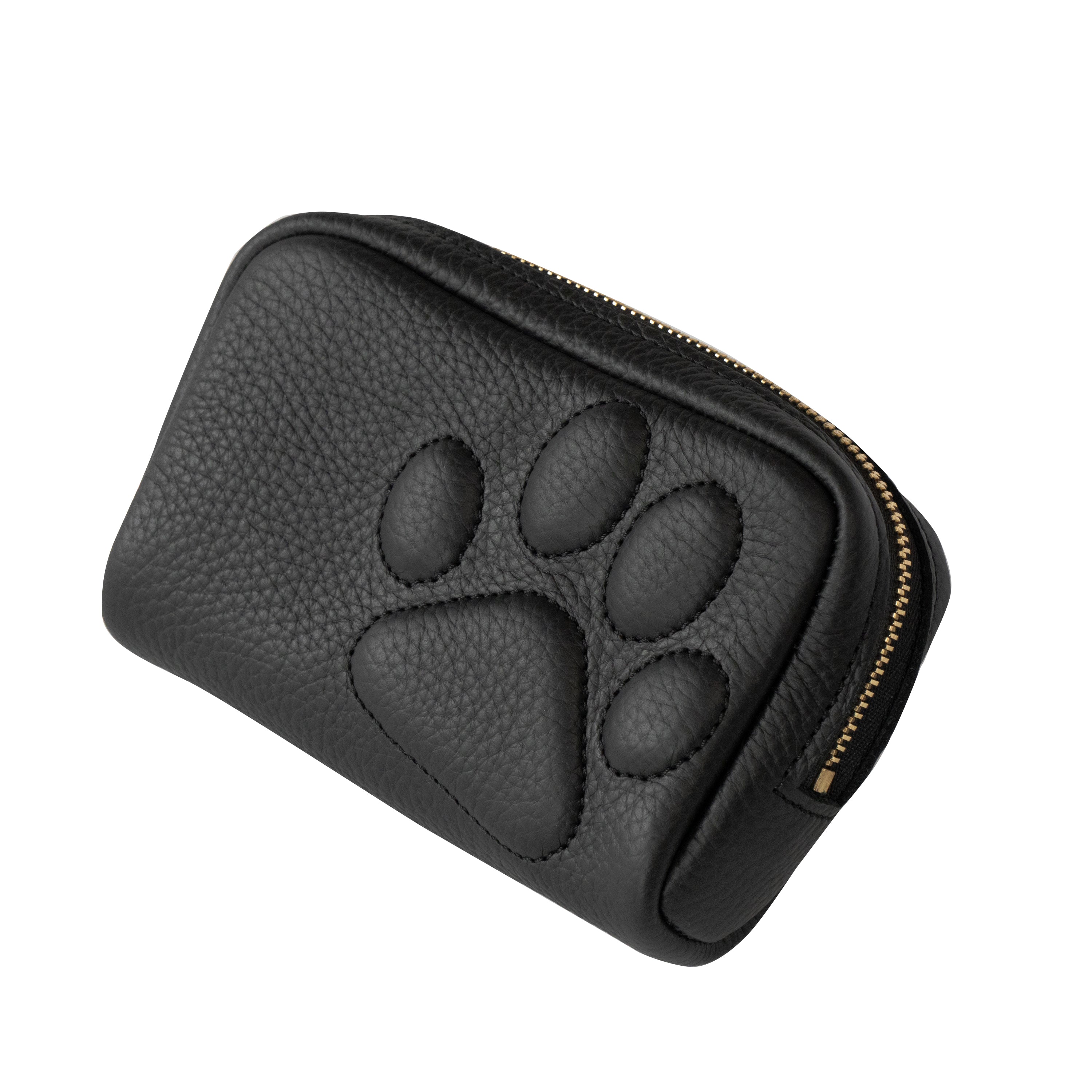 PAWキューブポーチ　キュイール・マッシュ /  ブラック