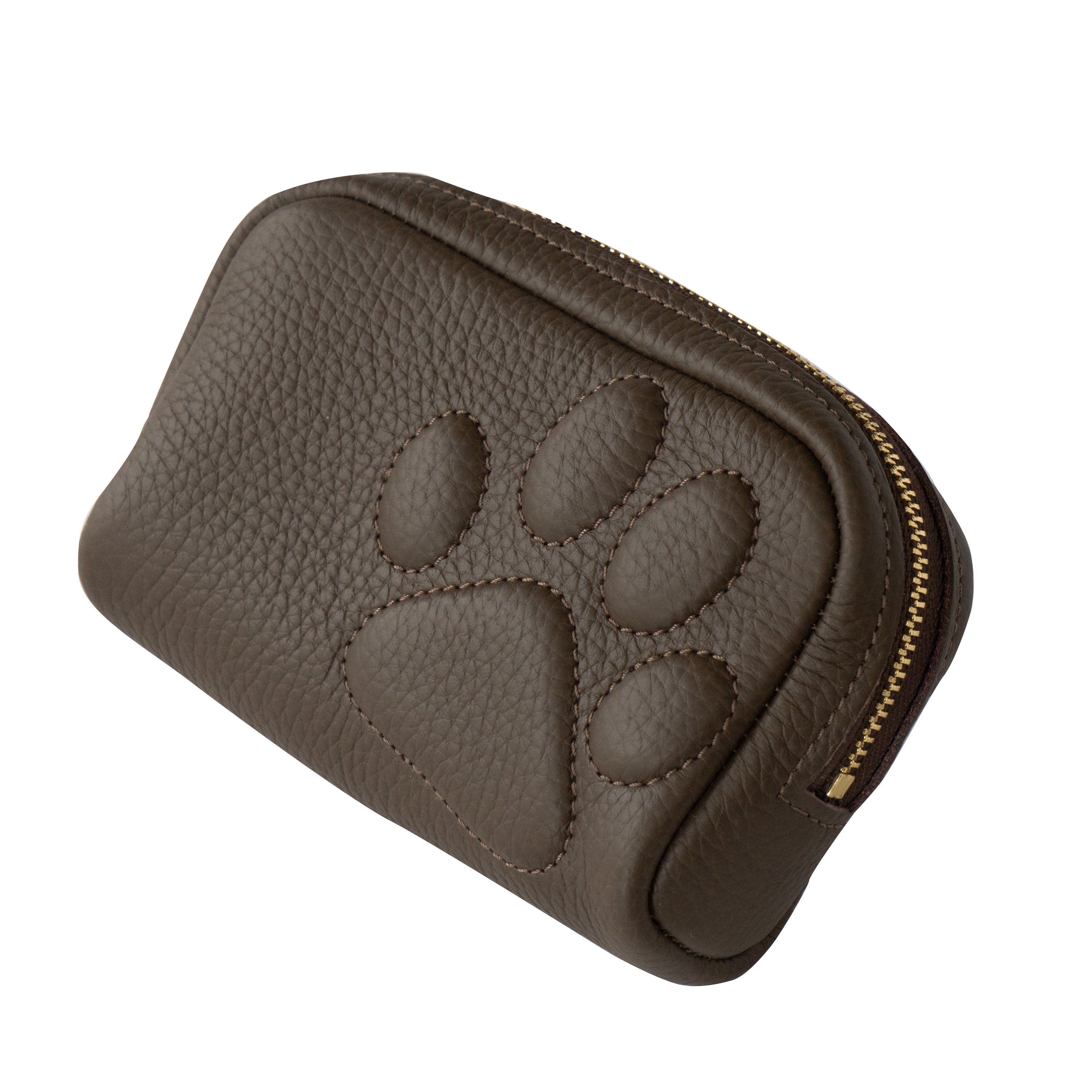 PAWキューブポーチ　キュイール・マッシュ /  チョコ