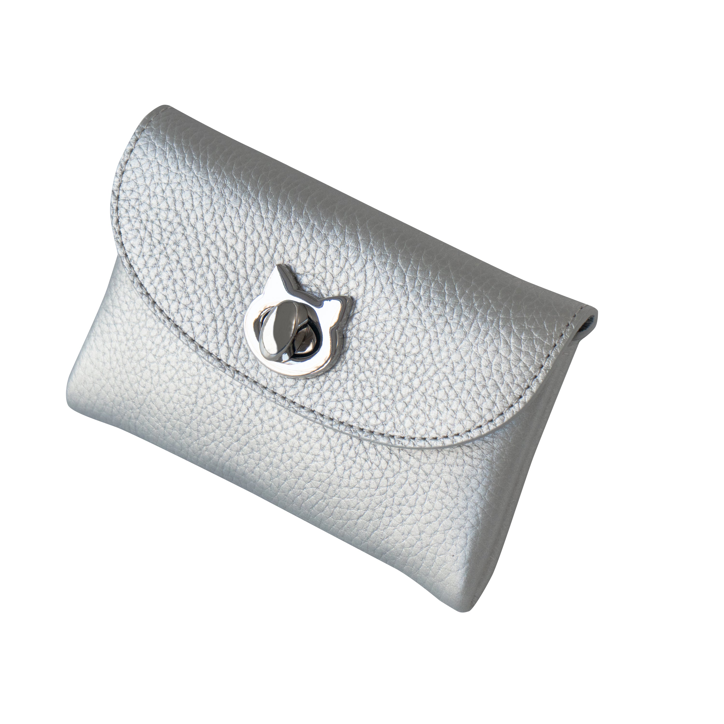 フラップウォレット・フルーニャ ミディアム　キュイール・マッシュ / シルバー