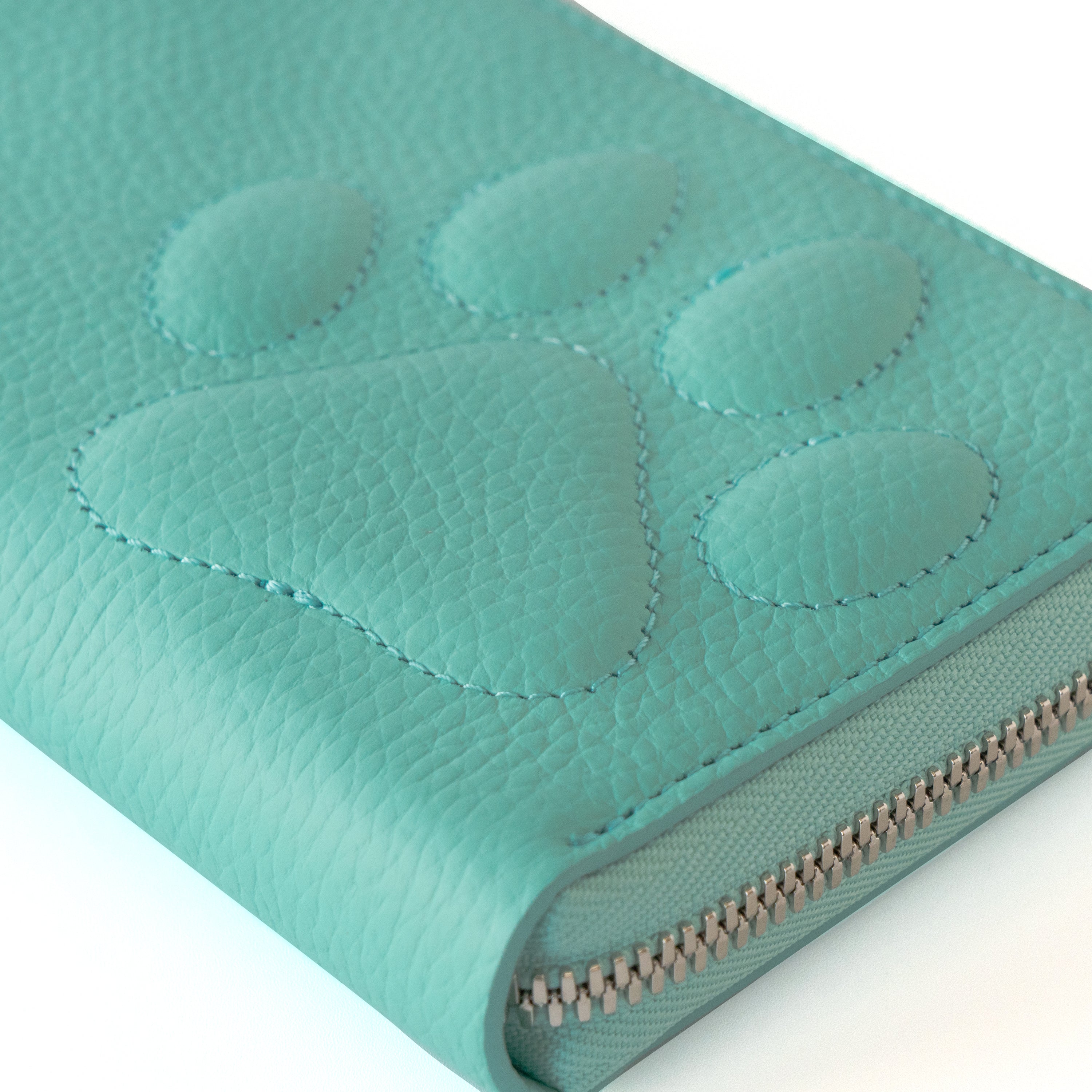 [Limited Edition] PAW Round Zip Wallet with Maneki-Neko Charm Set / Blue Dragee