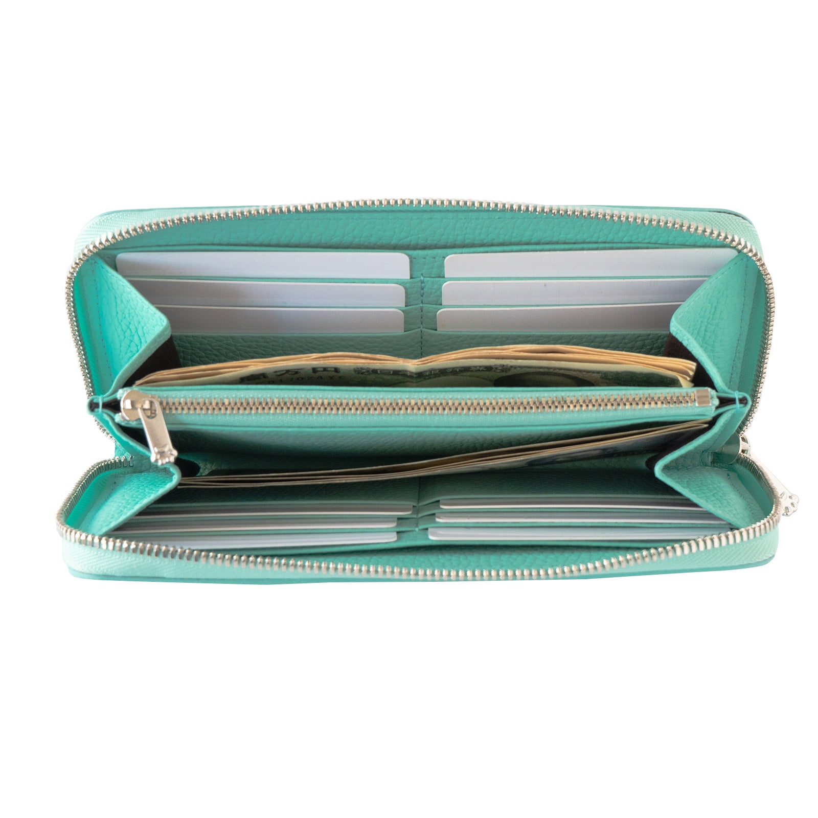 [Limited Edition] PAW Round Zip Wallet with Maneki-Neko Charm Set / Blue Dragee