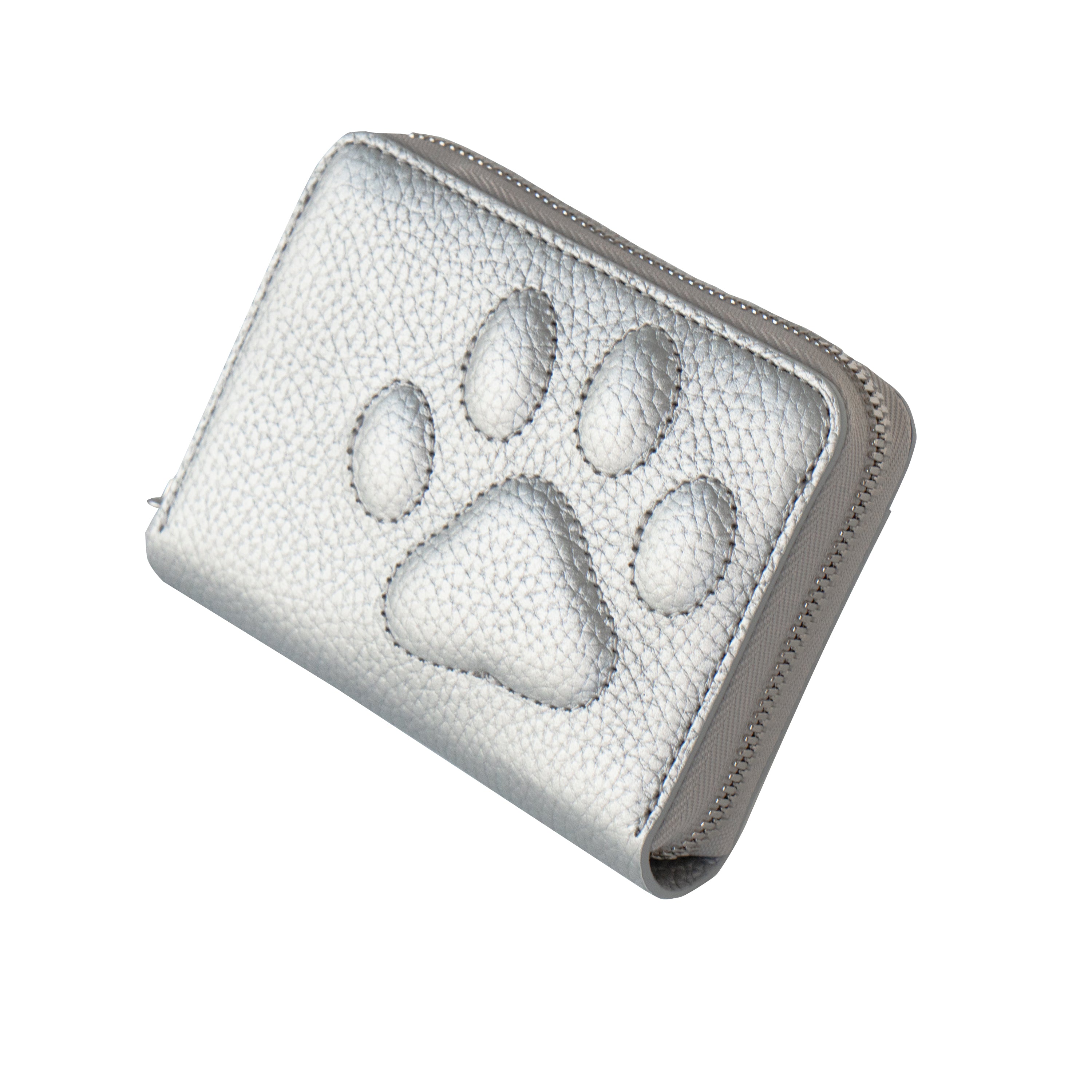 PAWラウンドファスナーミドル財布    キュイール・マッシュ  / シルバー