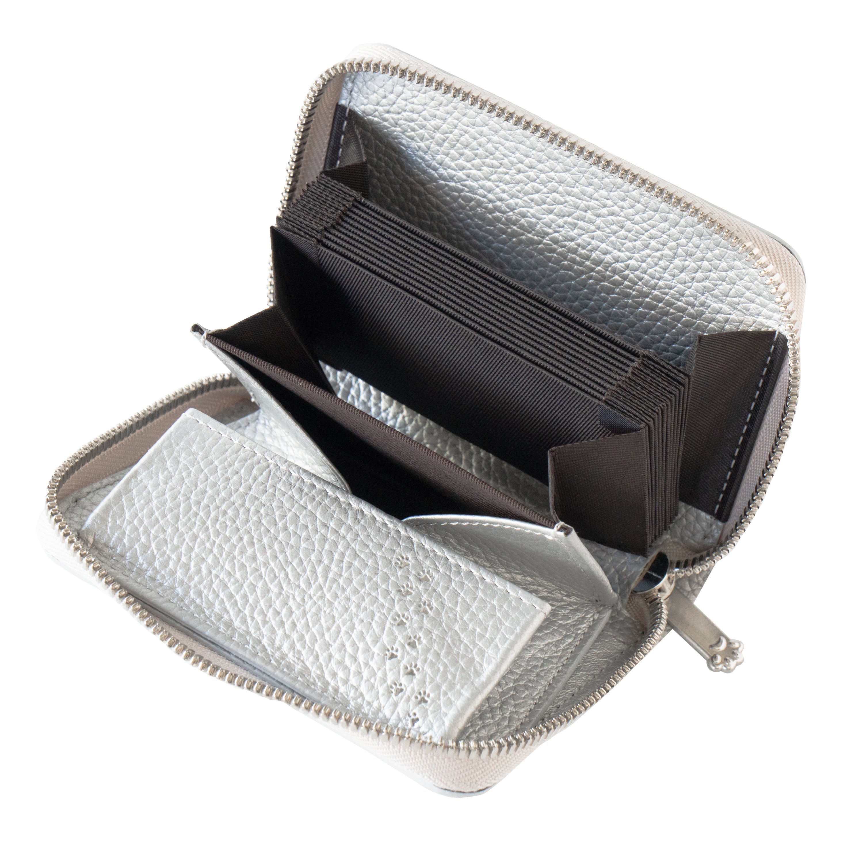 PAW Zippered Mid-Wallet Cuir Mash / Silver