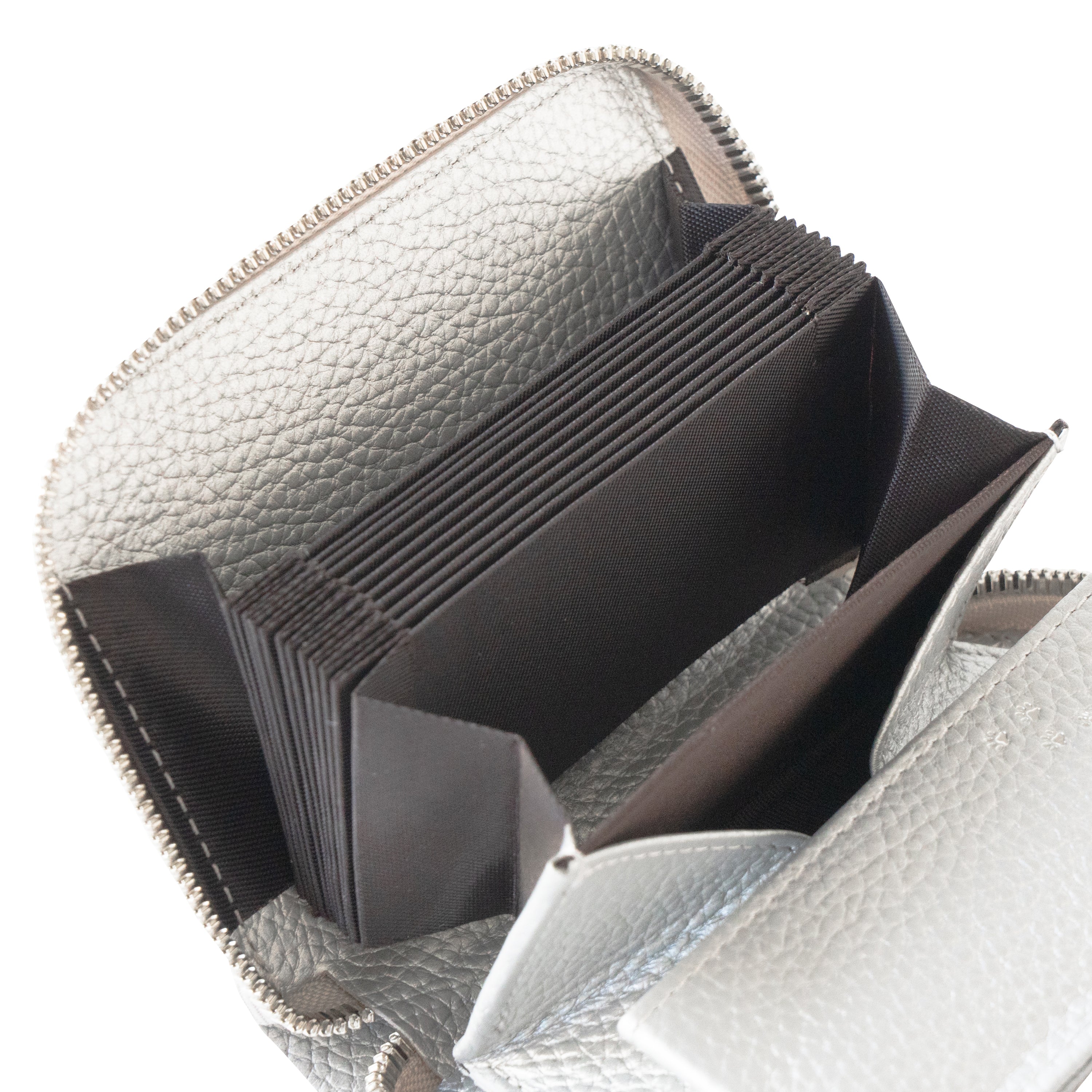PAW Zippered Mid-Wallet Cuir Mash / Silver