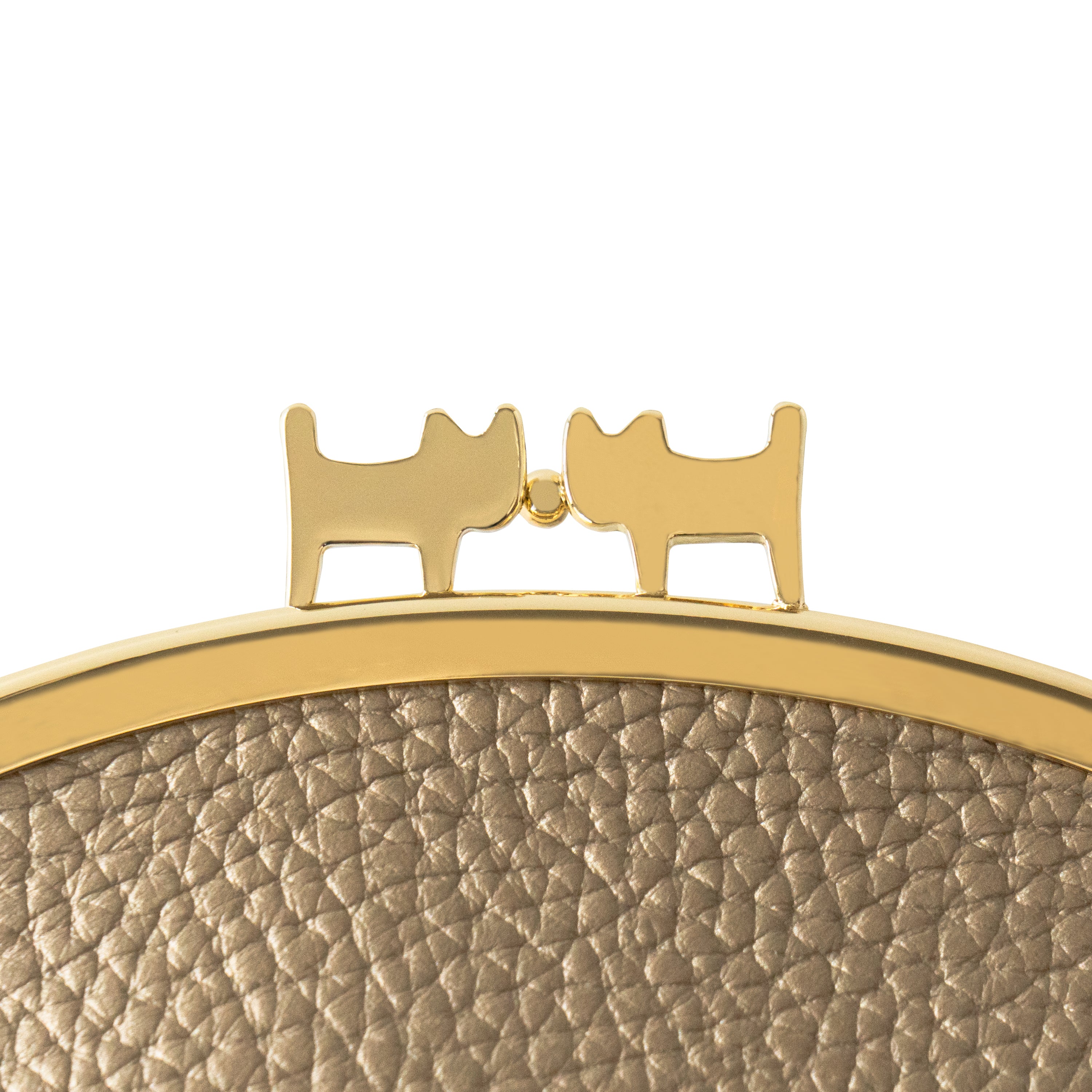 【期間限定：4/24(金)22:00〜26(日)】【受注生産】にゃまぐちポーチ   キュイール・マッシュ / シャンパンゴールド