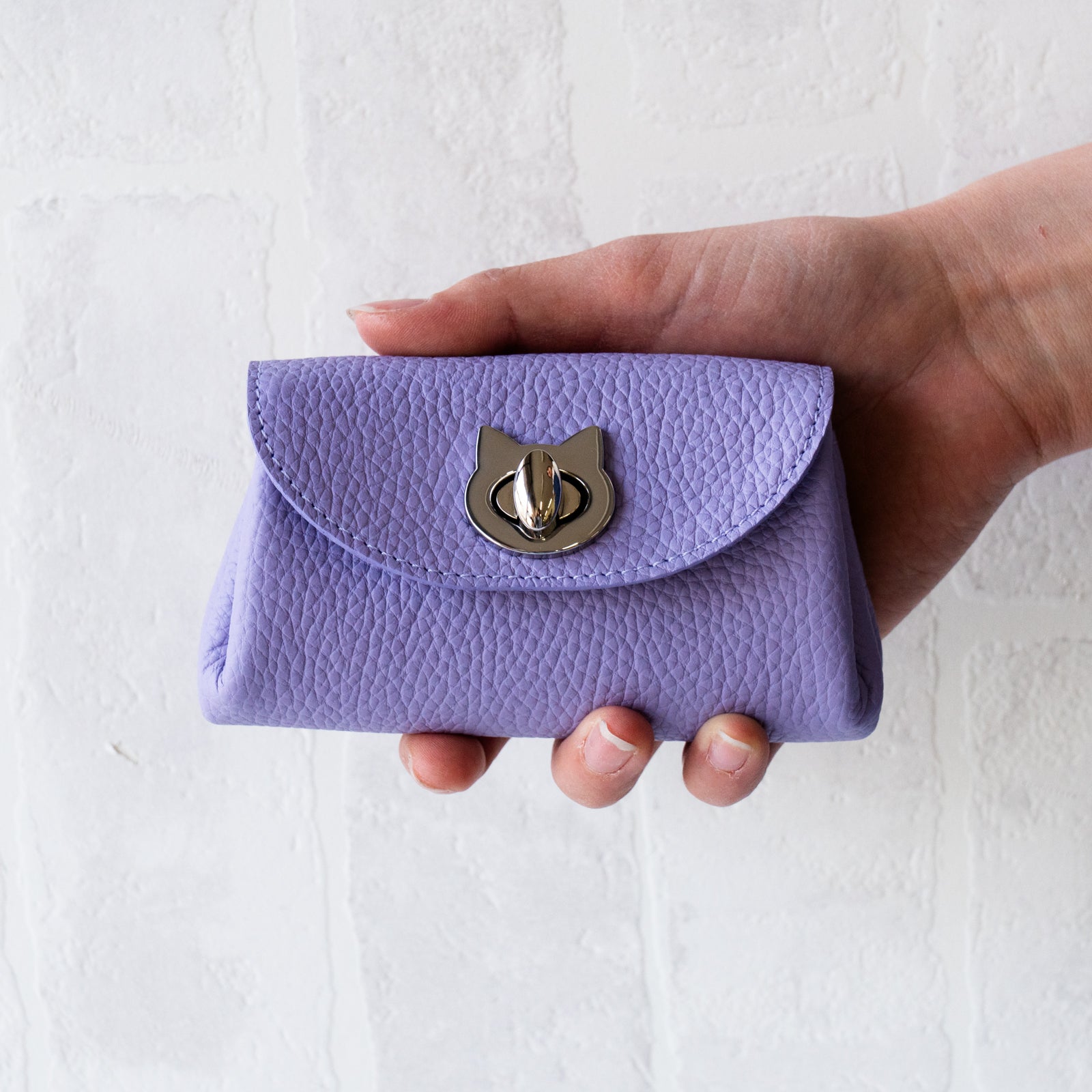 【5/6(火)～5/8(木) 受注販売】【数量限定】シェルウォレット CAT   キュイール・マッシュ　/  ラベンダー