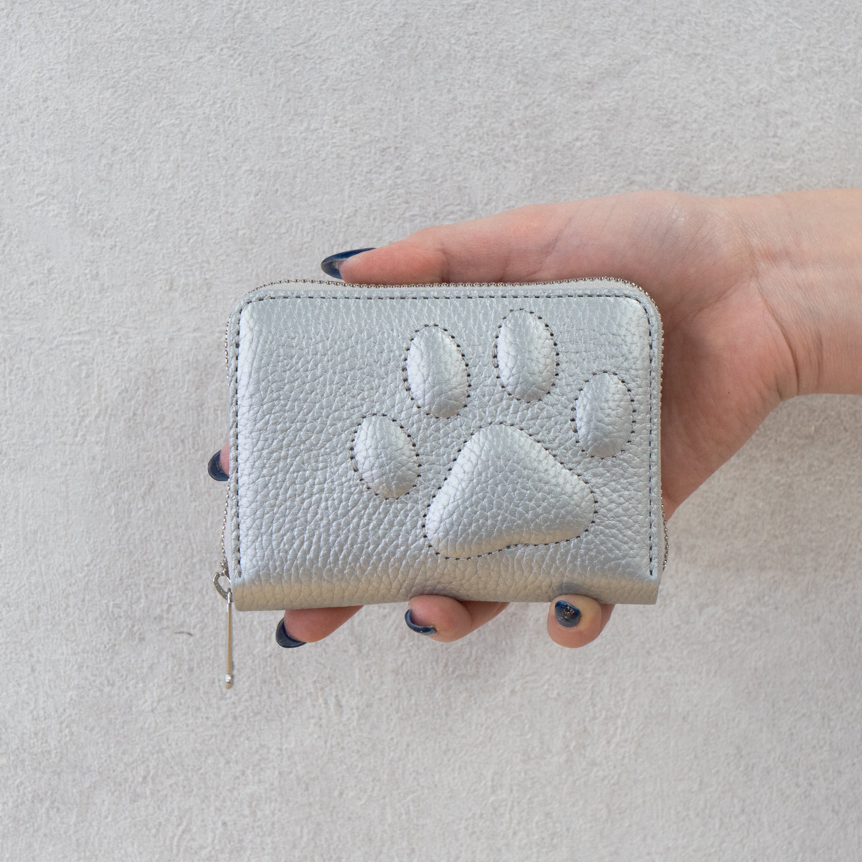 PAW Zippered Mid-Wallet Cuir Mash / Silver