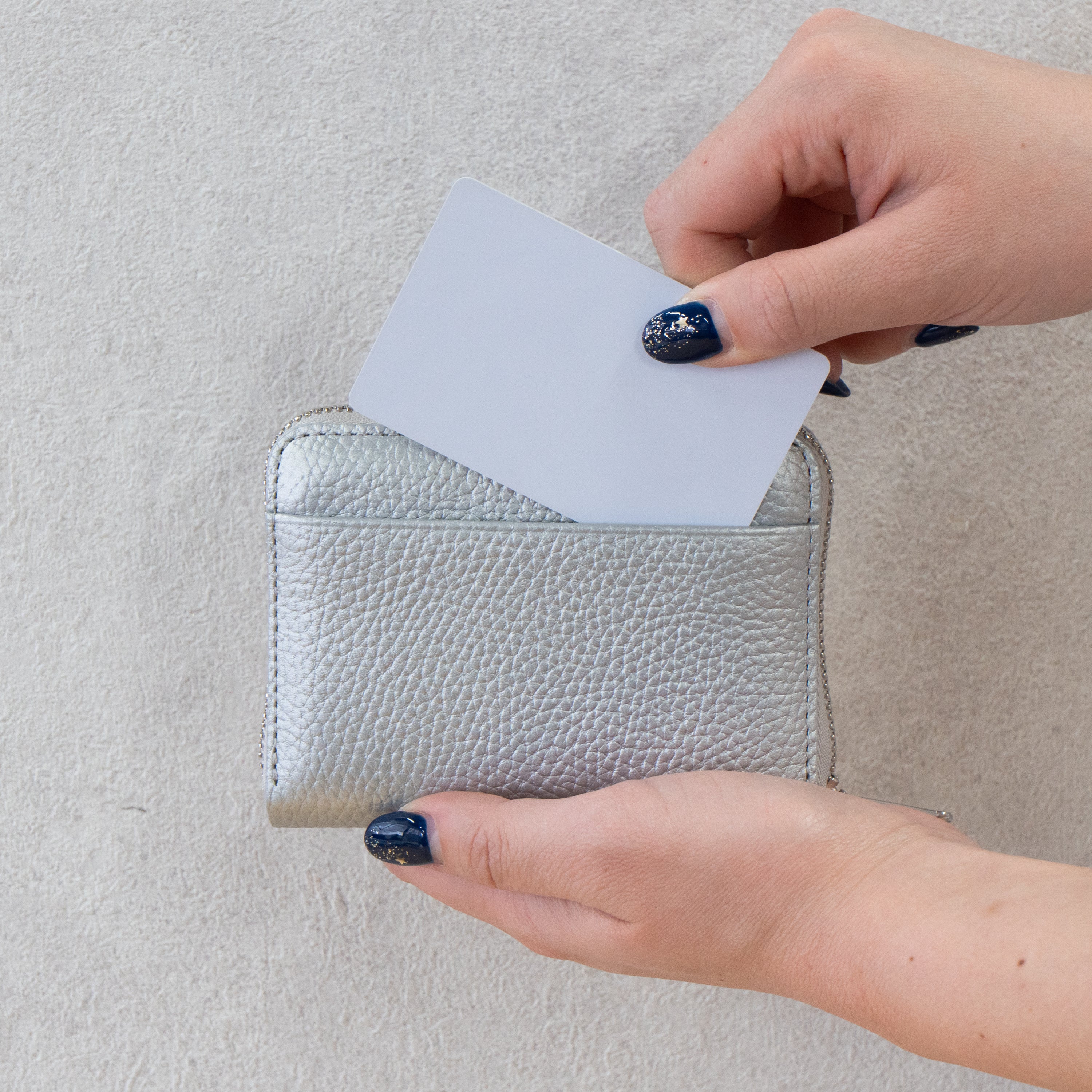 PAW Zippered Mid-Wallet Cuir Mash / Silver