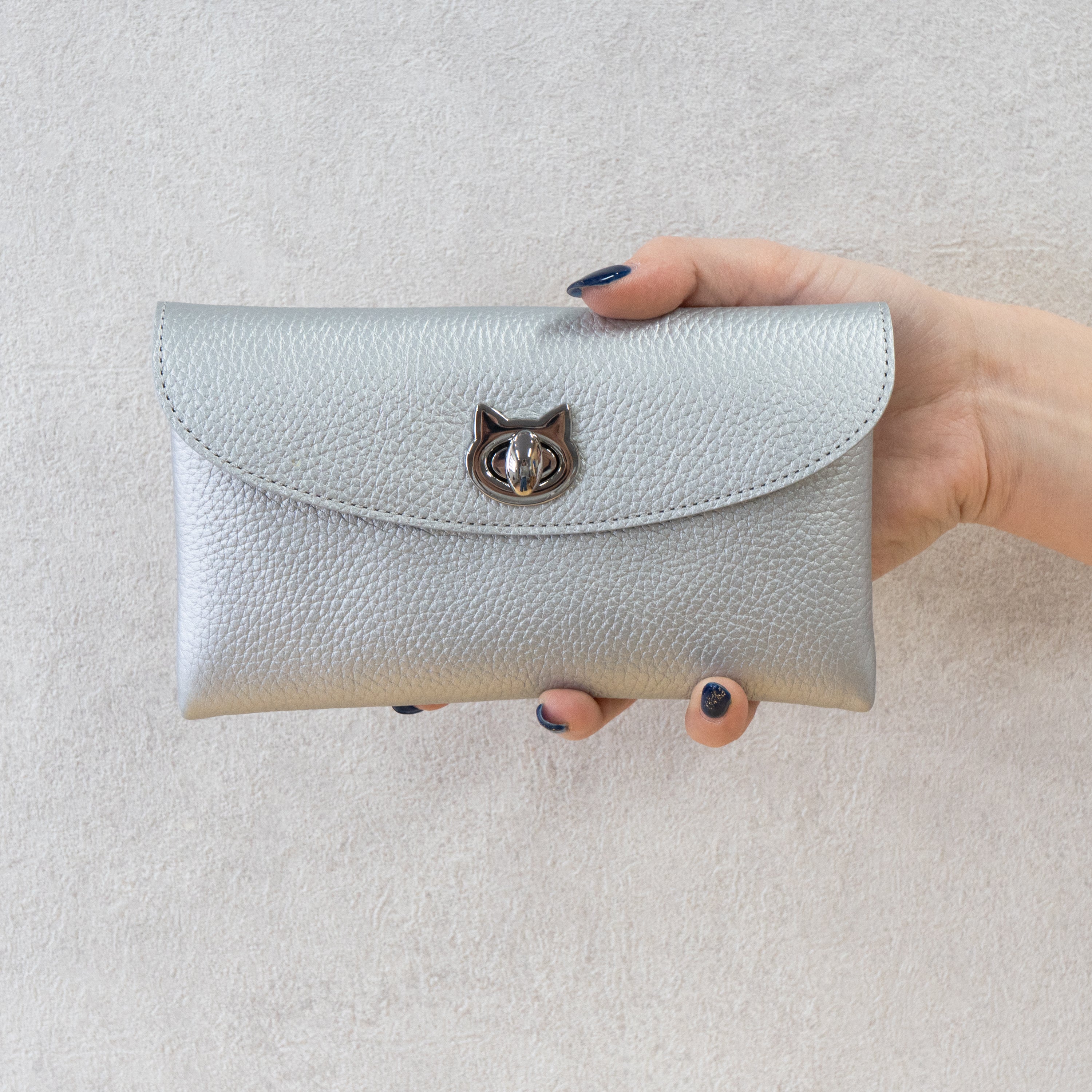 Flap Wallet Frunja Long Cuir Mache / Silver