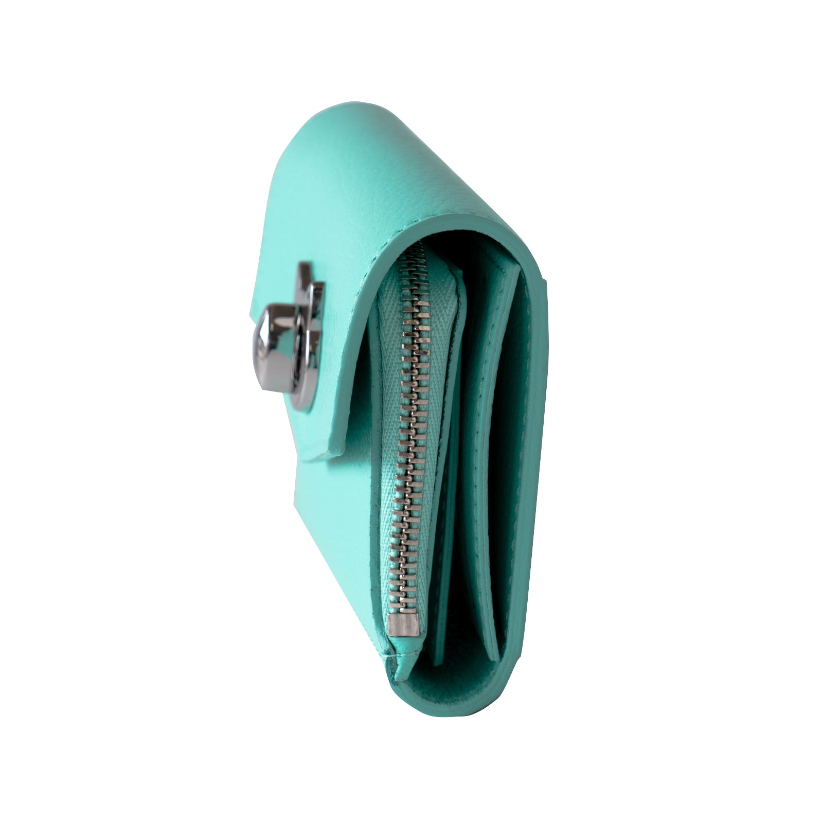 [Limited quantity] Handy Wallet Nyapera Grande Cuir Mache / Tiffany Blue