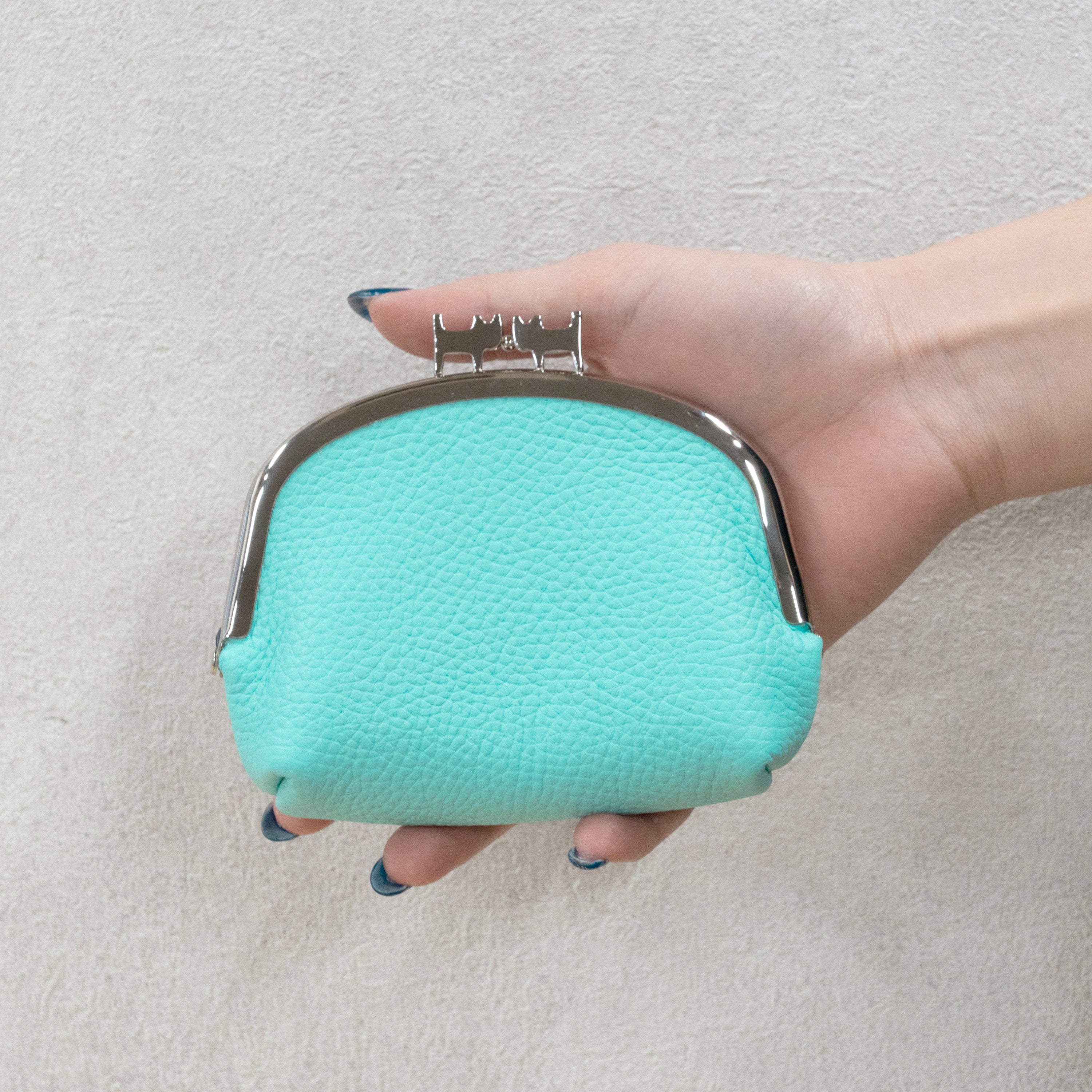 【期間限定：4/24(金)22:00〜26(日)】【受注生産】にゃまぐちポーチ   キュイール・マッシュ /  ブルードラジェ