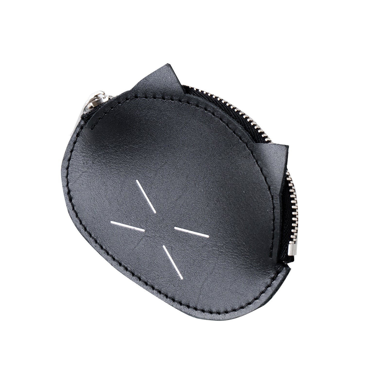 [Limited sale on Thursday, May 22nd] Tomcat cat face coin case in kid leather / black
