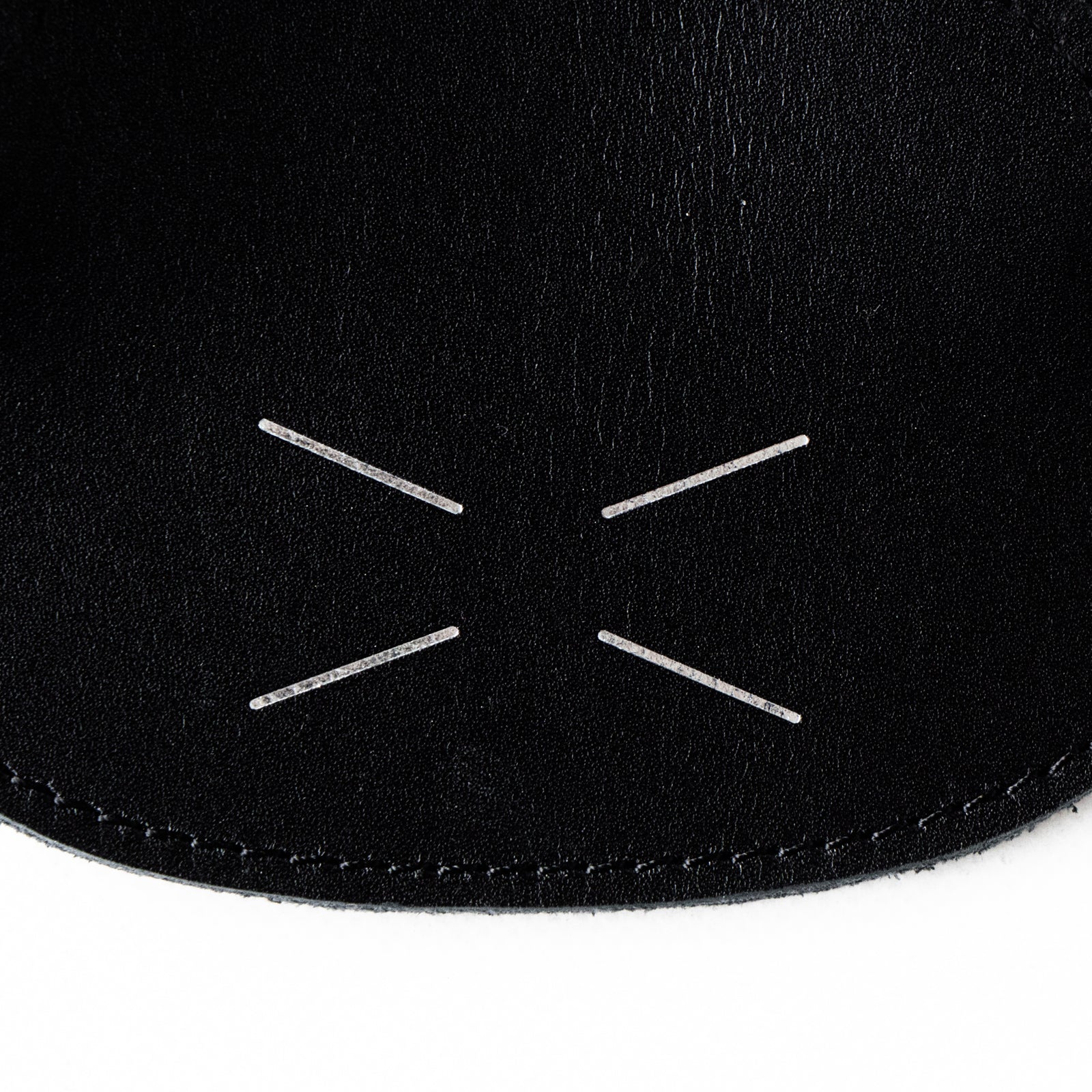 [Limited sale on Thursday, May 22nd] Tomcat cat face coin case in kid leather / black