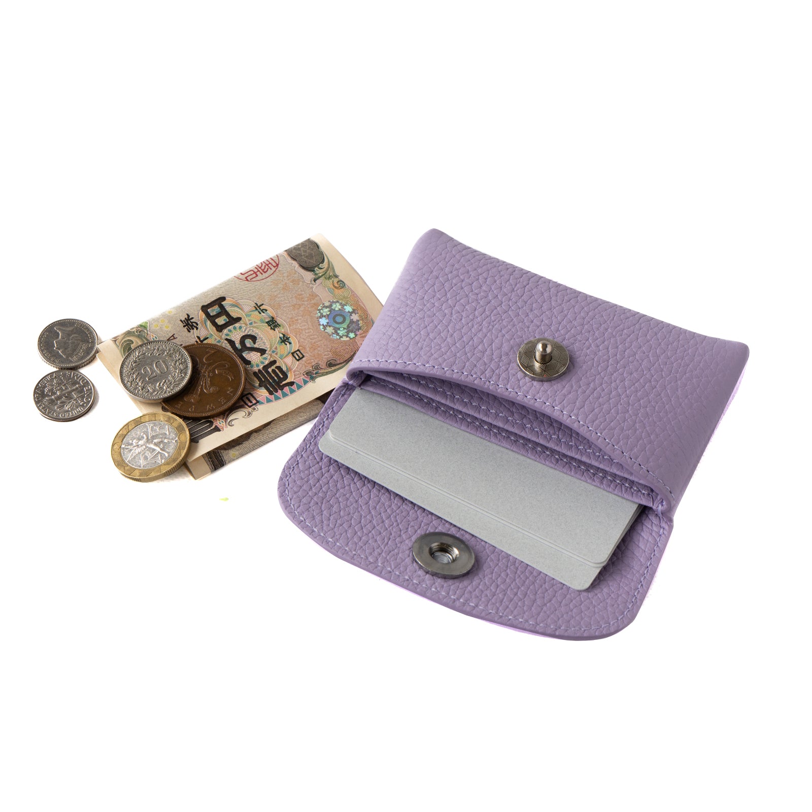 [Year-end Thanksgiving Sale] Flap Wallet Fleur Mini Cuir Mache / Lavender