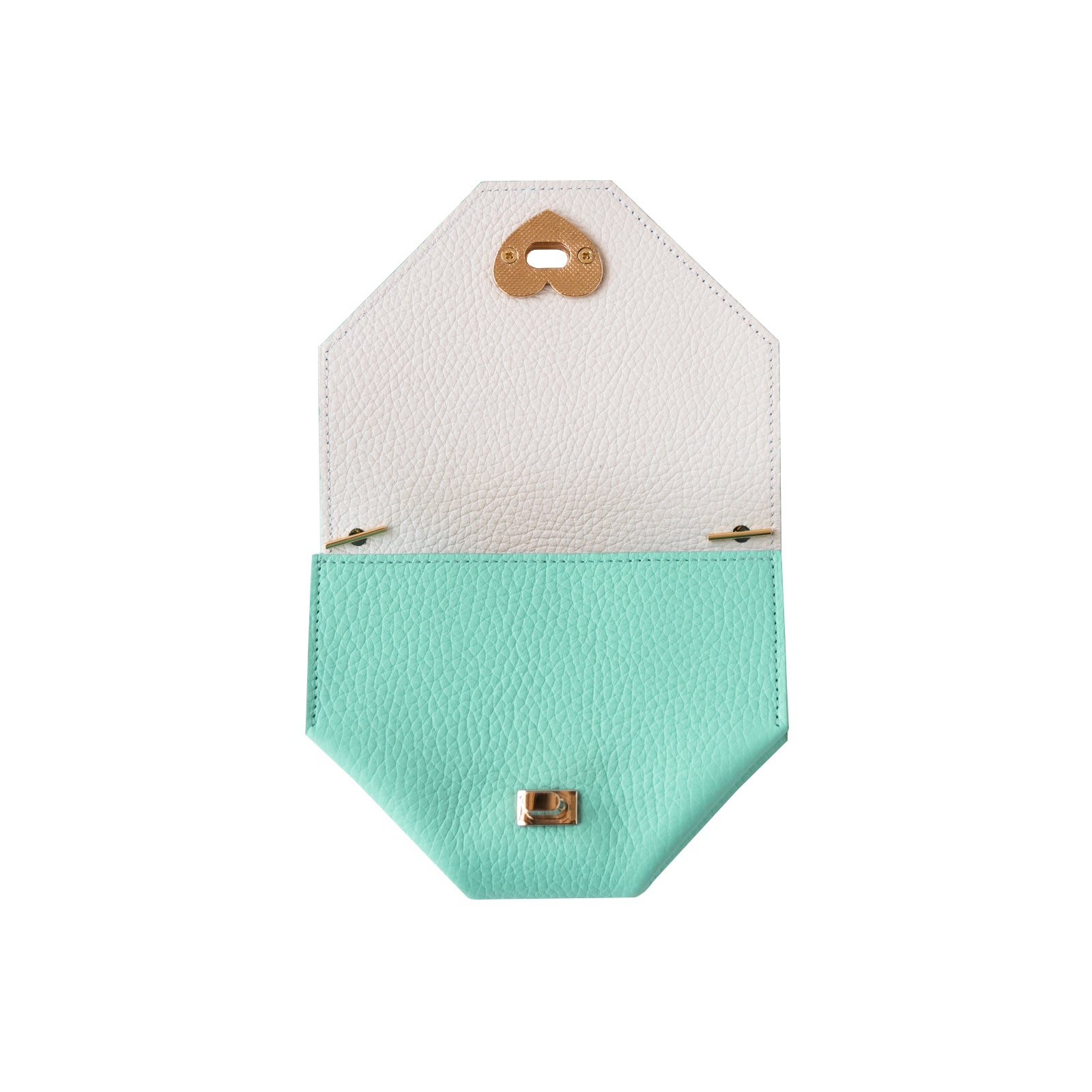 [Backside color customization available from 6/21 (Fri) to 6/30 (Sun)] Heart 2WAY pouch in Taurillon Clemence/Tiffany Blue