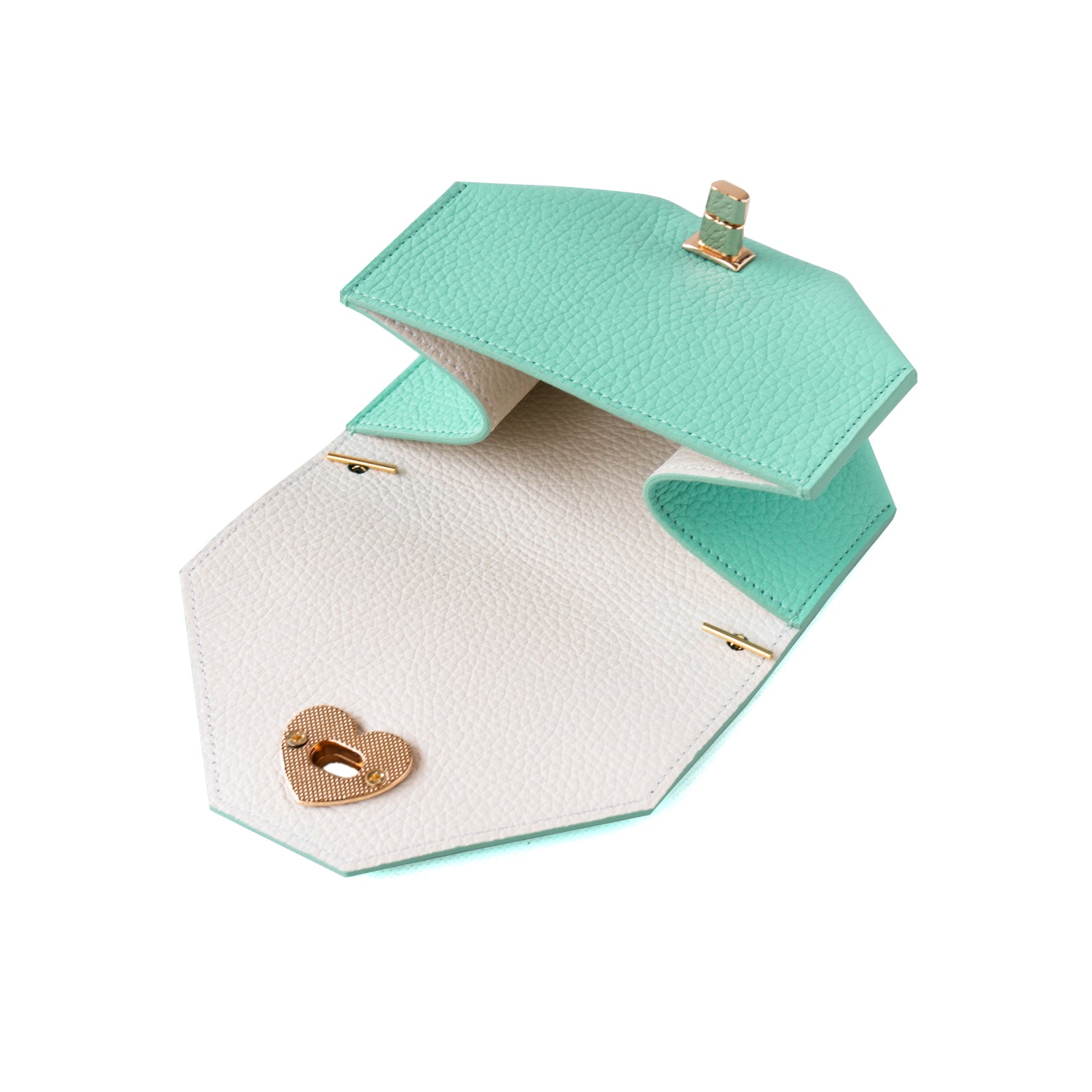 [Backside color customization available from 6/21 (Fri) to 6/30 (Sun)] Heart 2WAY pouch in Taurillon Clemence/Tiffany Blue