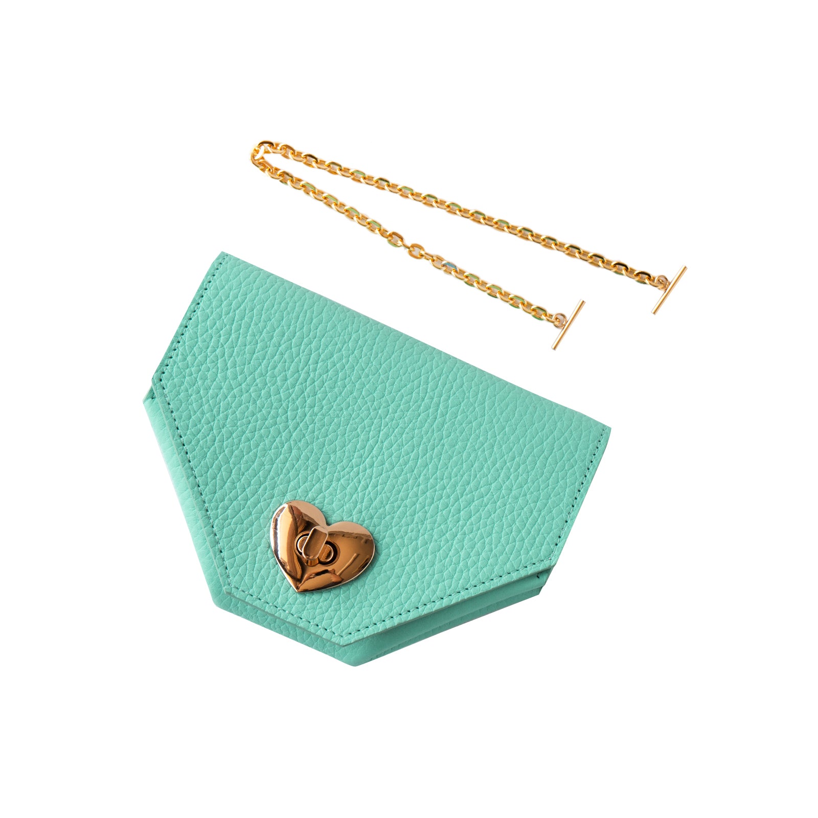 [Backside color customization available from 6/21 (Fri) to 6/30 (Sun)] Heart 2WAY pouch in Taurillon Clemence/Tiffany Blue