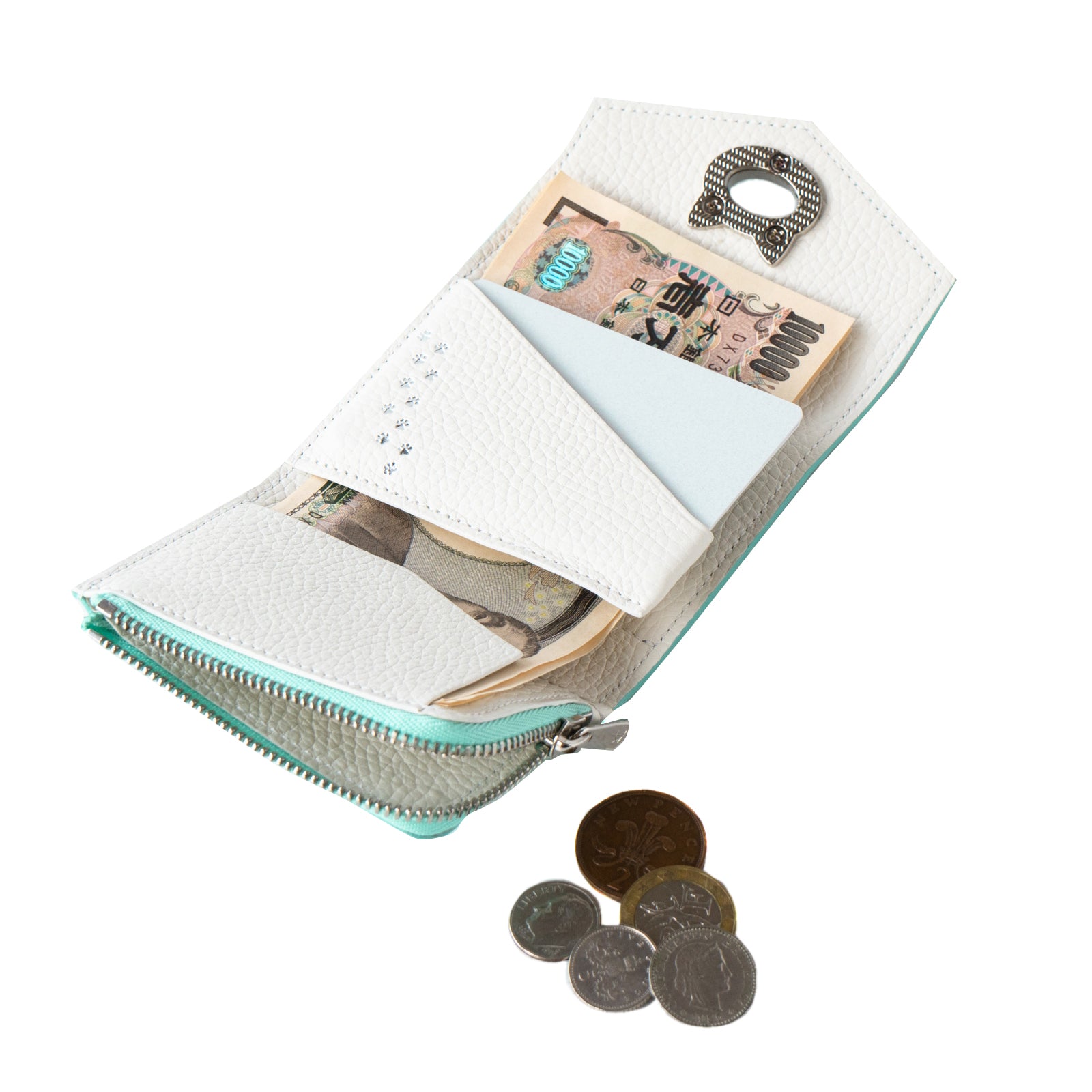 [Only available for pre-order on Saturday, June 22nd] Handy Wallet - NAPELLA Taurillon Clemence / Tiffany Blue