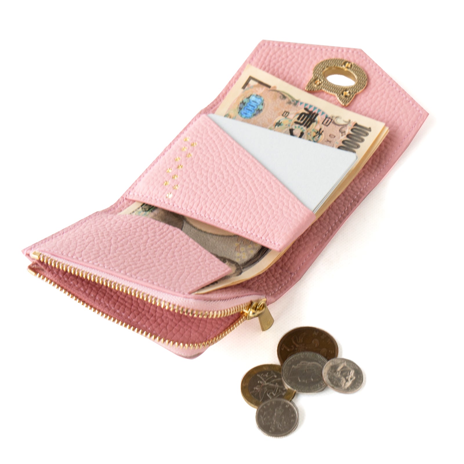 [6/22 (Sat) One-day only, pre-order sales] Handy Wallet Nyapera Cuir Mache / Sakura Pink