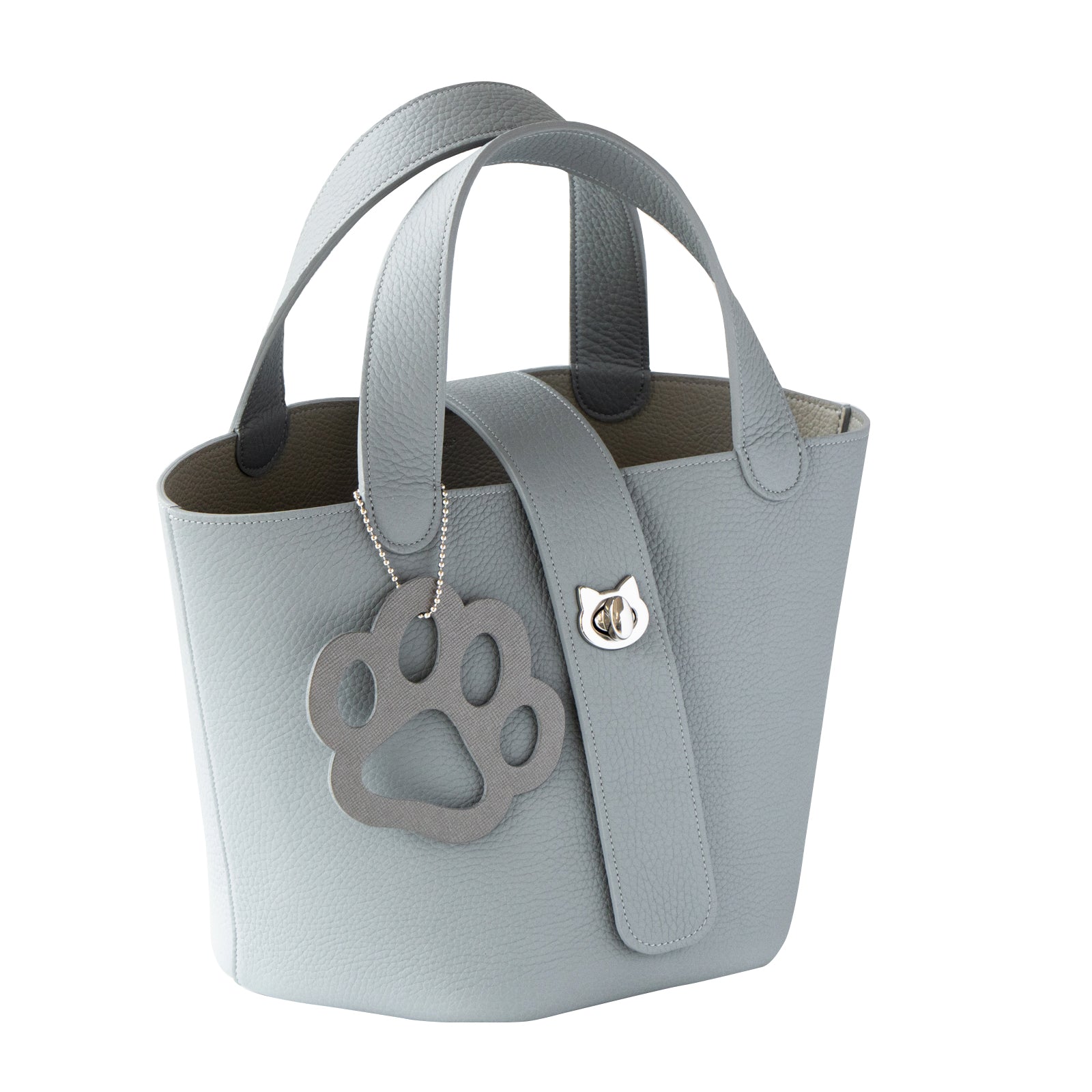 【6/8(日) 1日限定販売】【数量限定 】バゲットバッグ  PAW (パウ) 肉球チャーム付き　  トリヨンクレマンス  /  アイスグレー