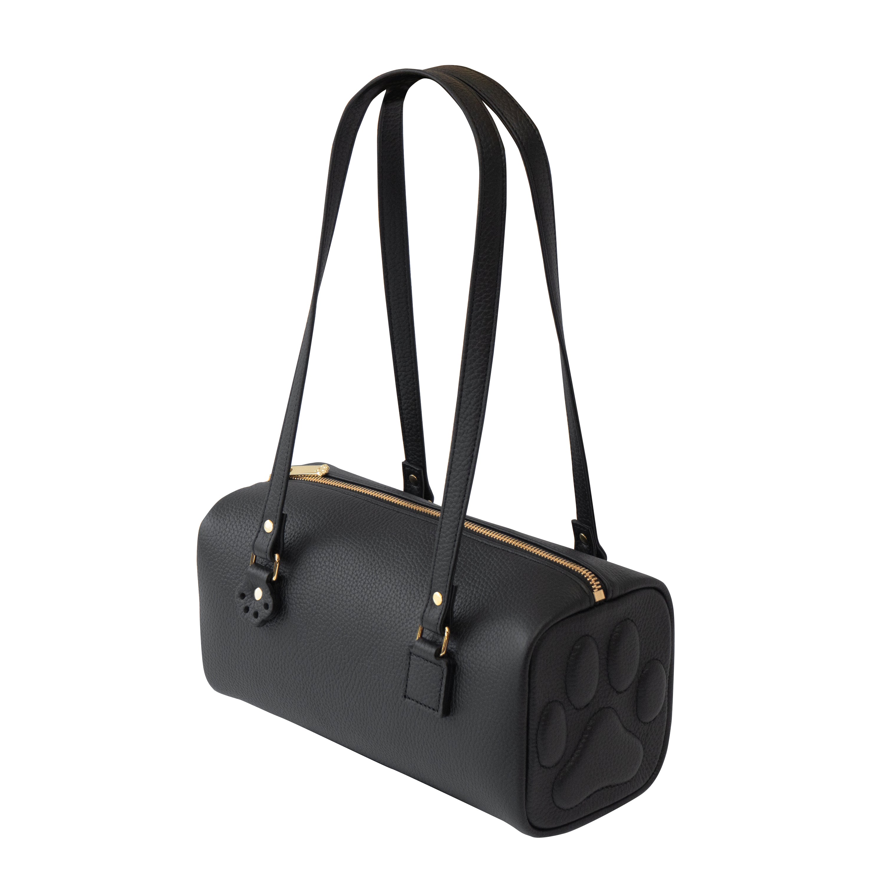 【10%OFF：5/22(金)22:00〜24(日)】ミニボストンバッグ・PAW　キュイール・マッシュ  /  ブラック