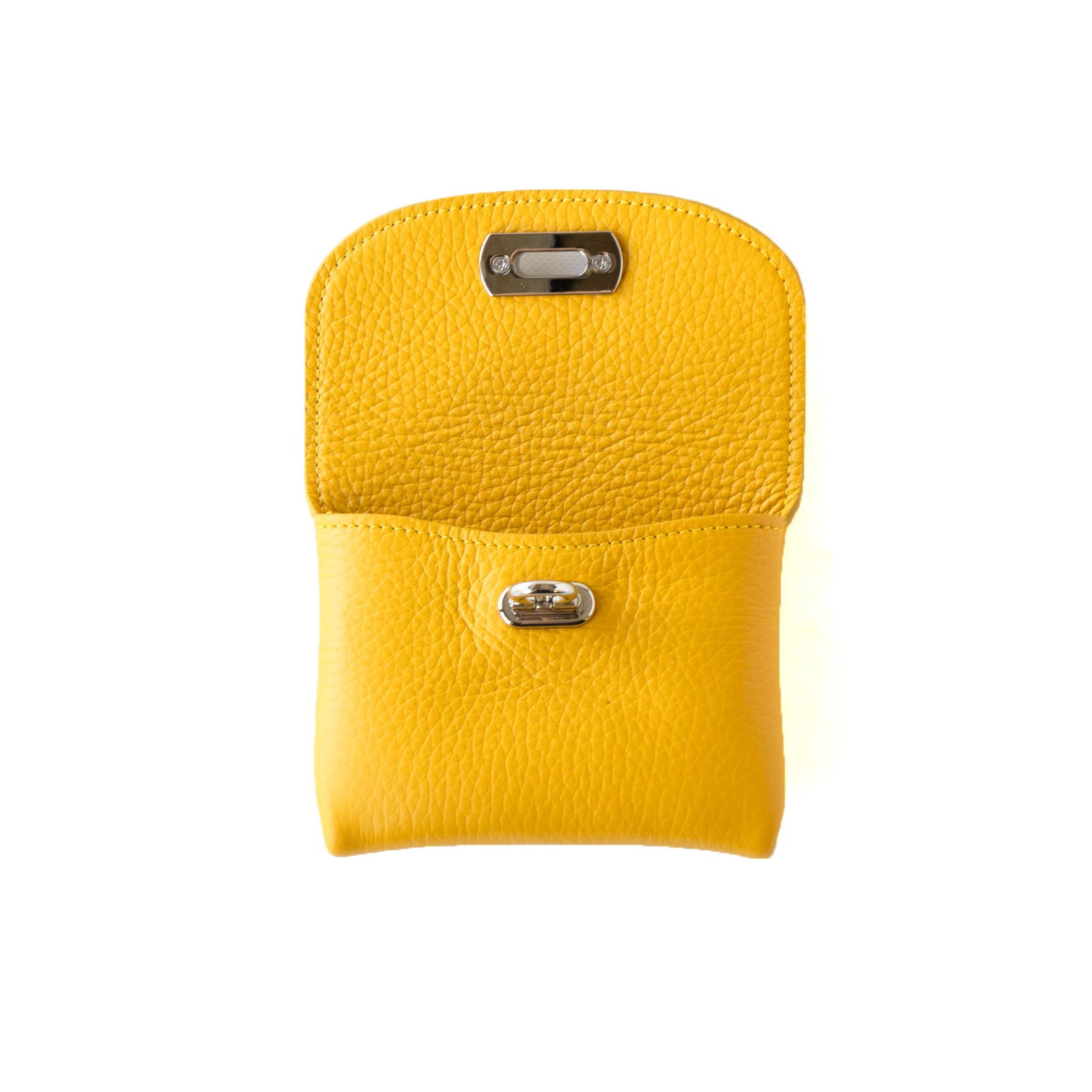 [Year-end Thanksgiving] Fleur Pouch S Cuir Mache / Jaune