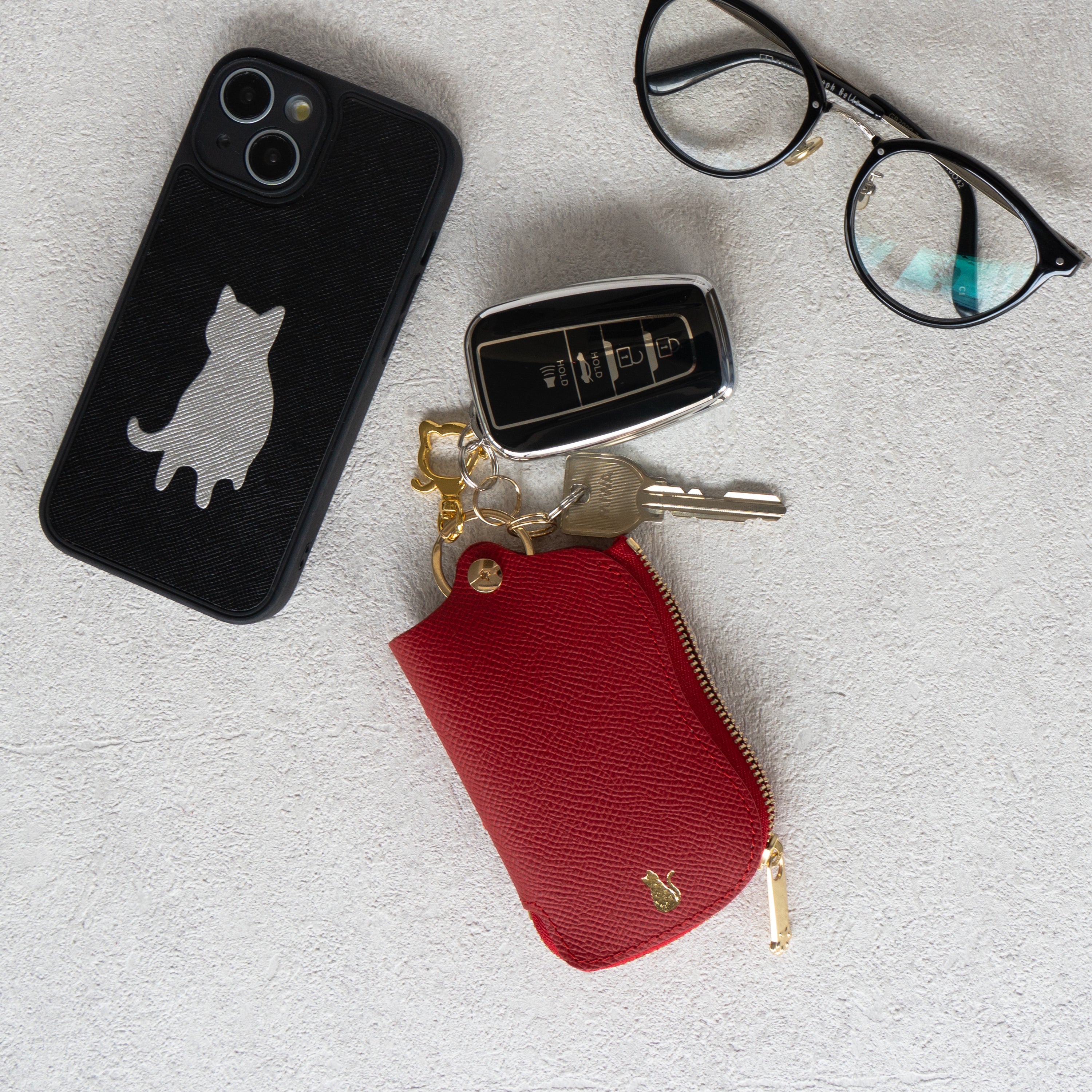 Smart Key Case, Veau Epsom / Rouge