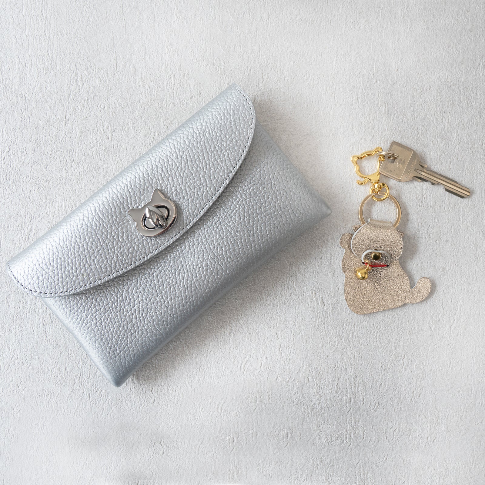 Flap Wallet Frunja Long Cuir Mache / Silver