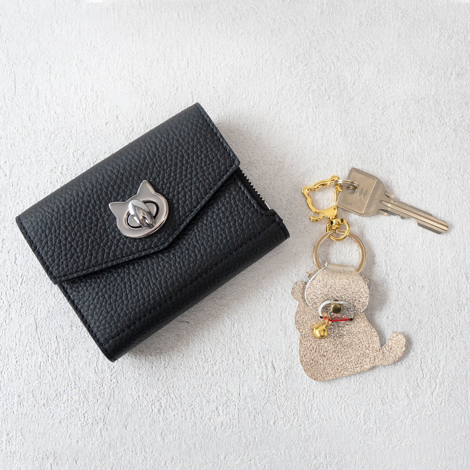 Handy Wallet Nyapera Grande Cuir Mache / Black