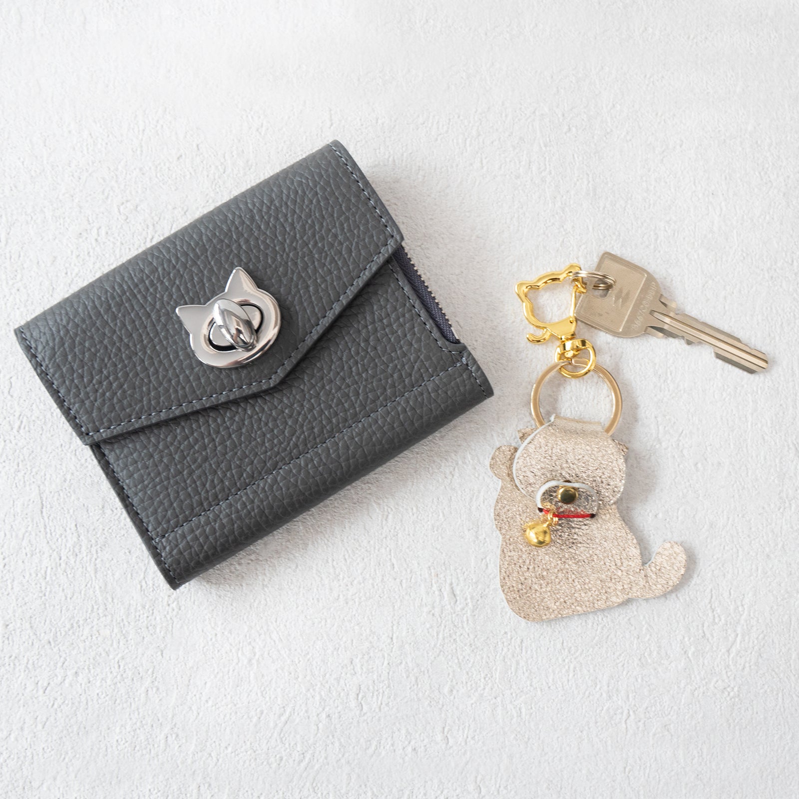 Handy Wallet Nyapera Grande Cuir Mache / Graphite