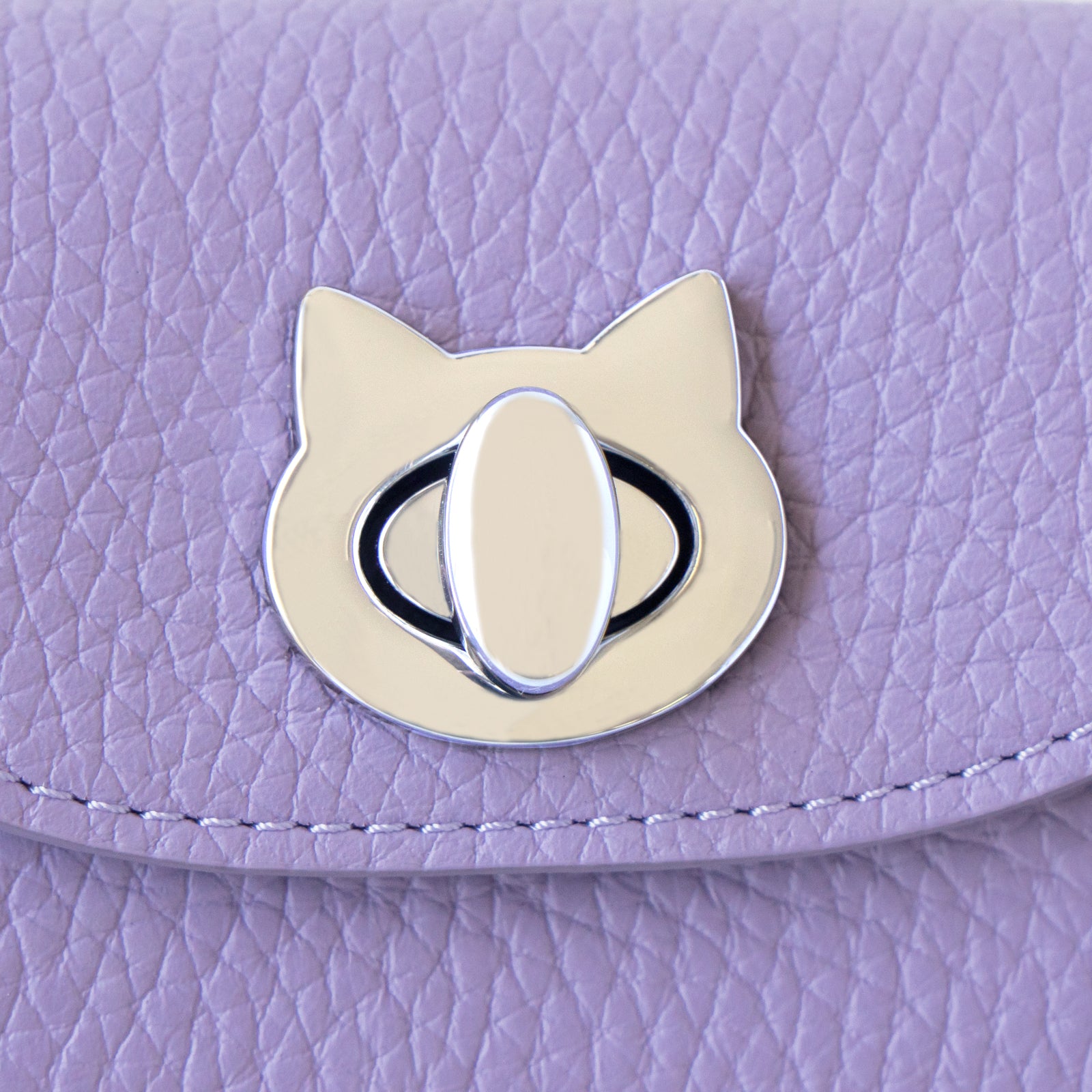 【8月限定・にゃつまつり】【数量限定】シェルポーチ CAT  キュイール・マッシュ　  /  ラベンダー