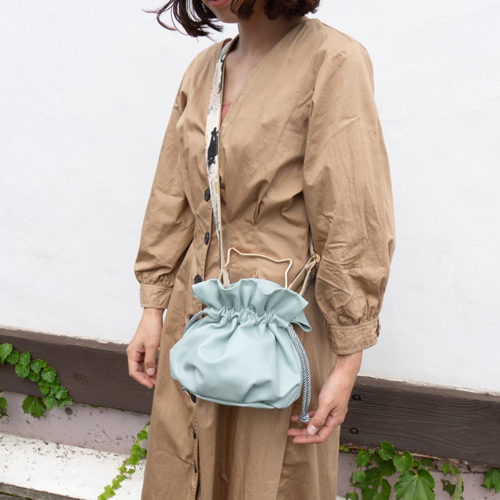 【【7/22 (Mon) 1-day limited pre-order sale】 Drawstring Pochette Colonia Lire / Mint