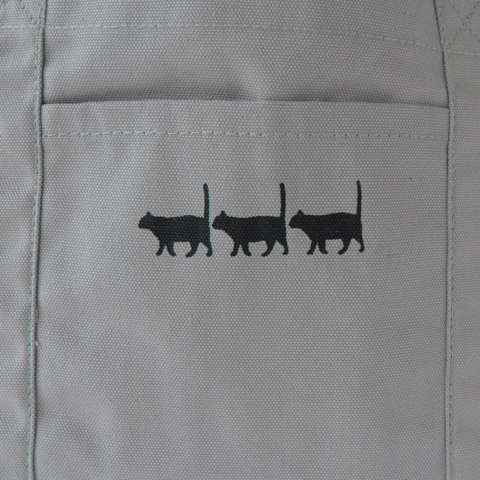 [8/8 (Thu) International Cat Day - One-day only - Made-to-order sales] Cotton cat tote with big paw charm / Gray x Black