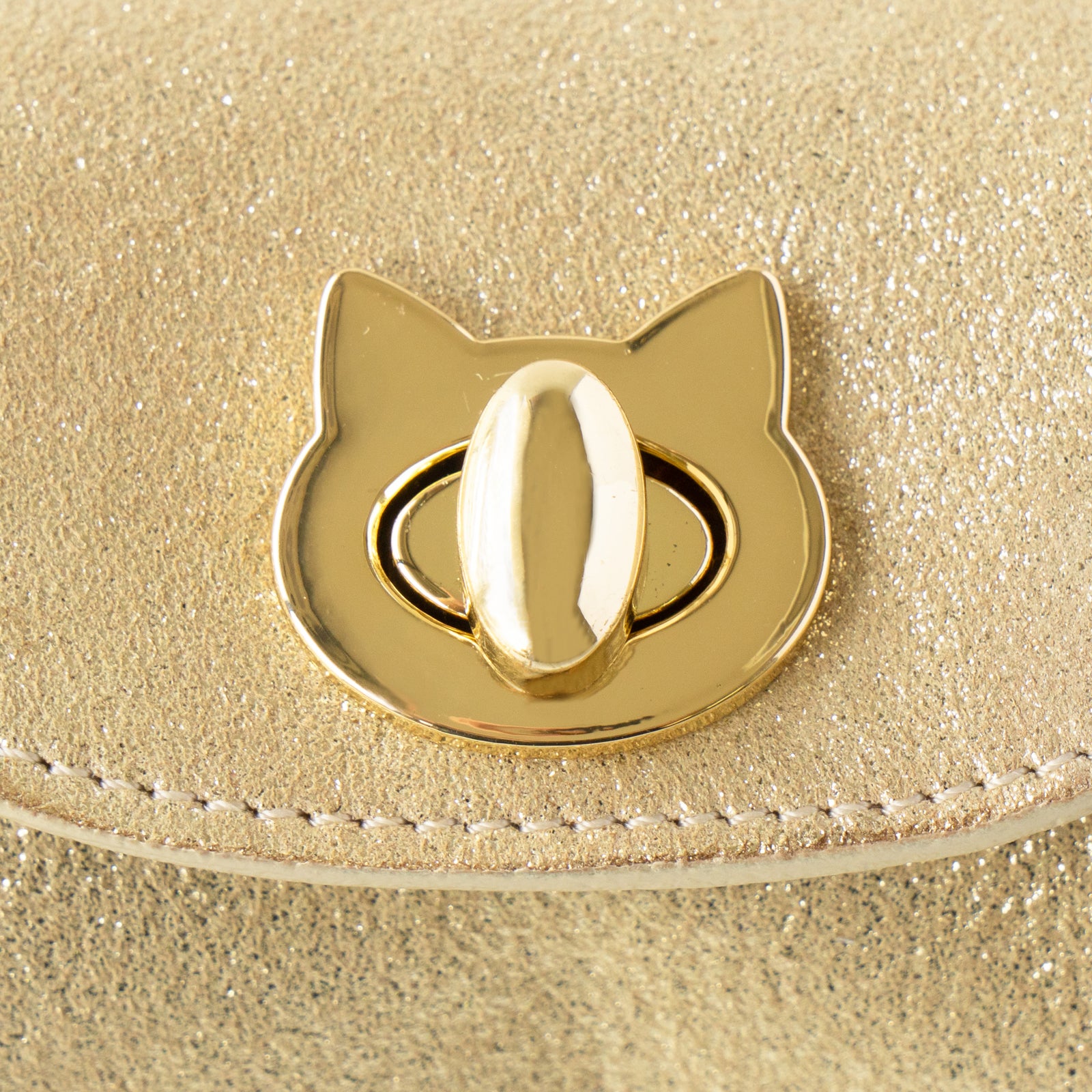 [8/8 (Thu) International Cat Day - One-day only pre-order sale] Sparkly Shell Pouch CAT / Gold