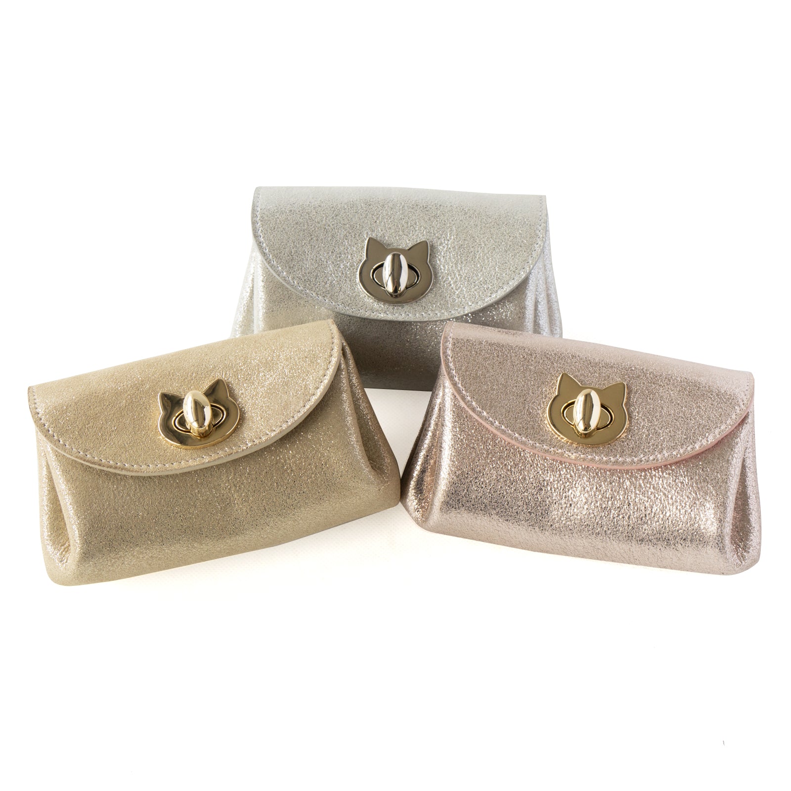 [8/8 (Thurs) International Cat Day - One-day only pre-order sale] Sparkly Shell Pouch CAT / Silver