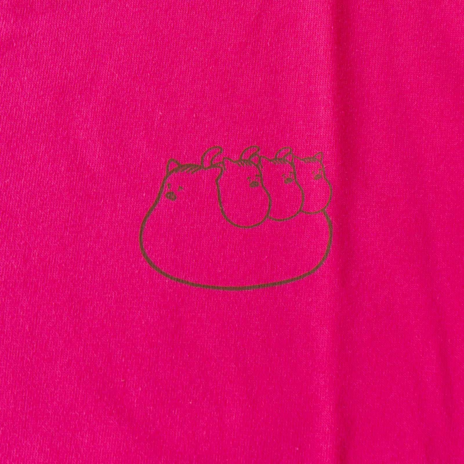 [8/22 (Thu) One-day only, made-to-order sale] Cat print T-shirt [brown tabby parent and child] / pink