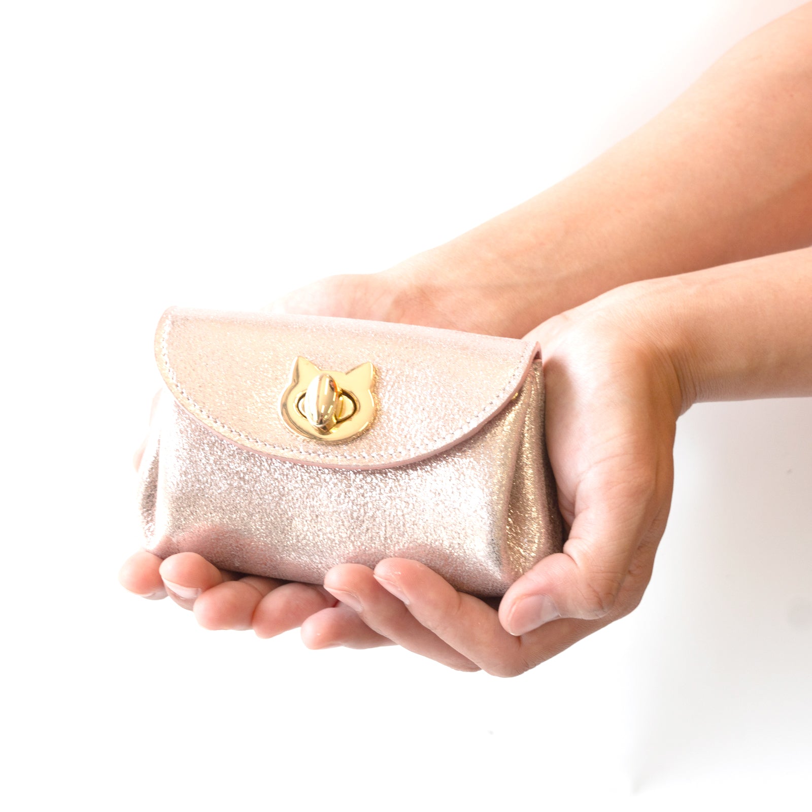 [8/8 (Thu) International Cat Day - One-day only pre-order sale] Sparkly Shell Pouch CAT / Rose Gold