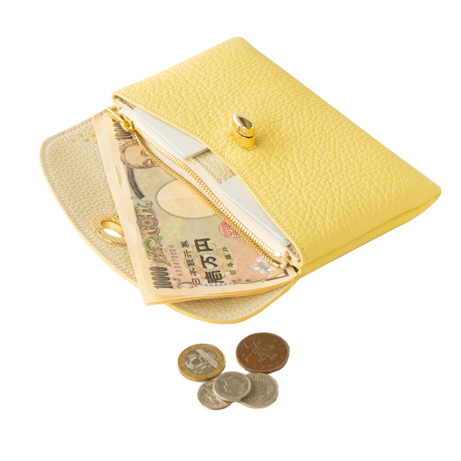 [8/22 (Thu) One-day only, pre-order sale] Flap wallet, Furnya Long, Taurillon Clemence / Jaune Poussin