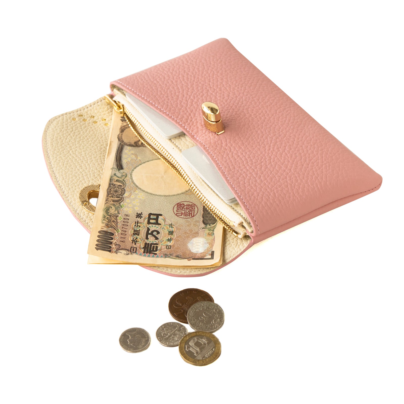 [8/22 (Thu) One-day only, pre-order sale] Flap Wallet Furnya Long Cuir Mash / Sakura Pink