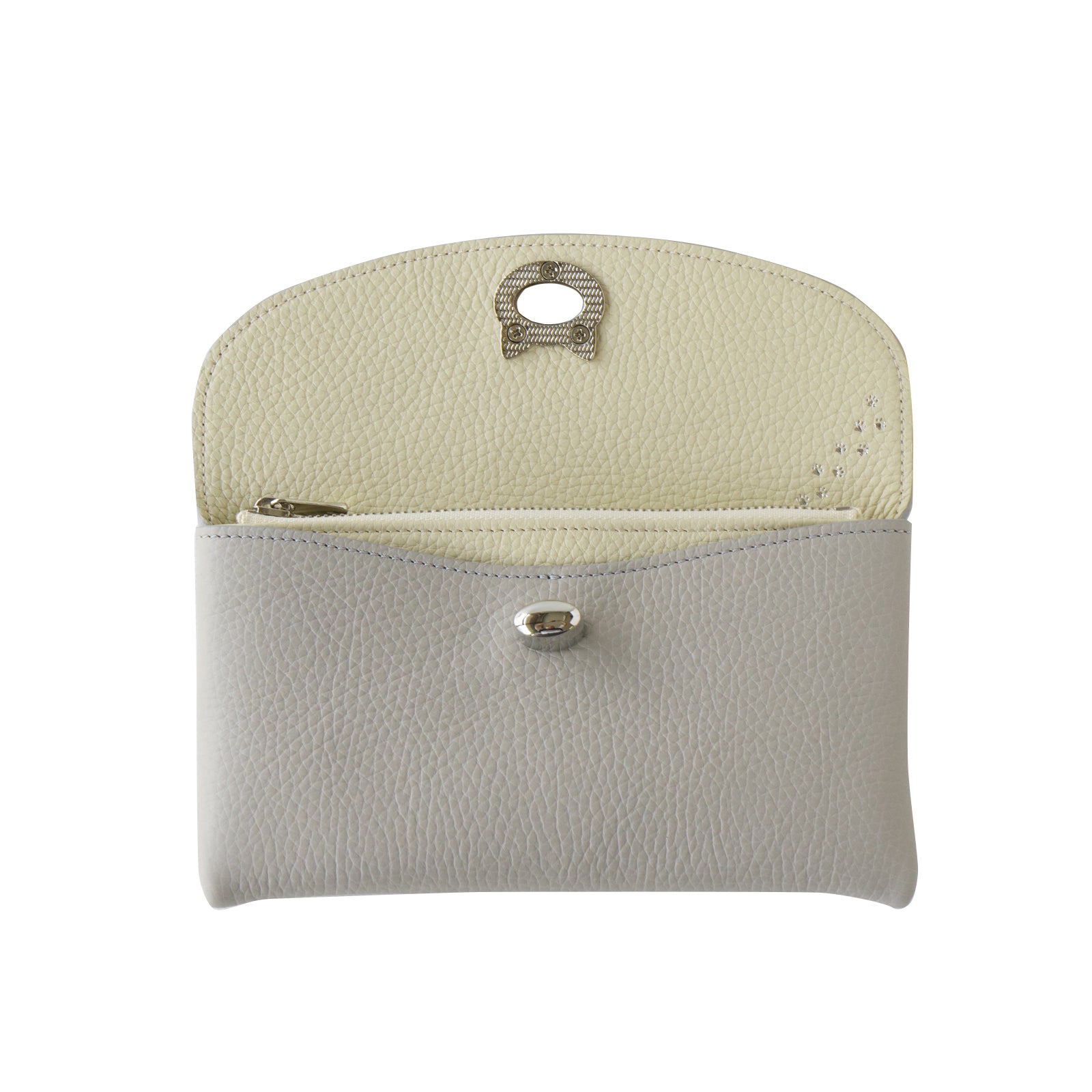 [8/22 (Thu) One-day only, pre-order sale] Flap Wallet Furnya Long Cuir Mash / Light Gray