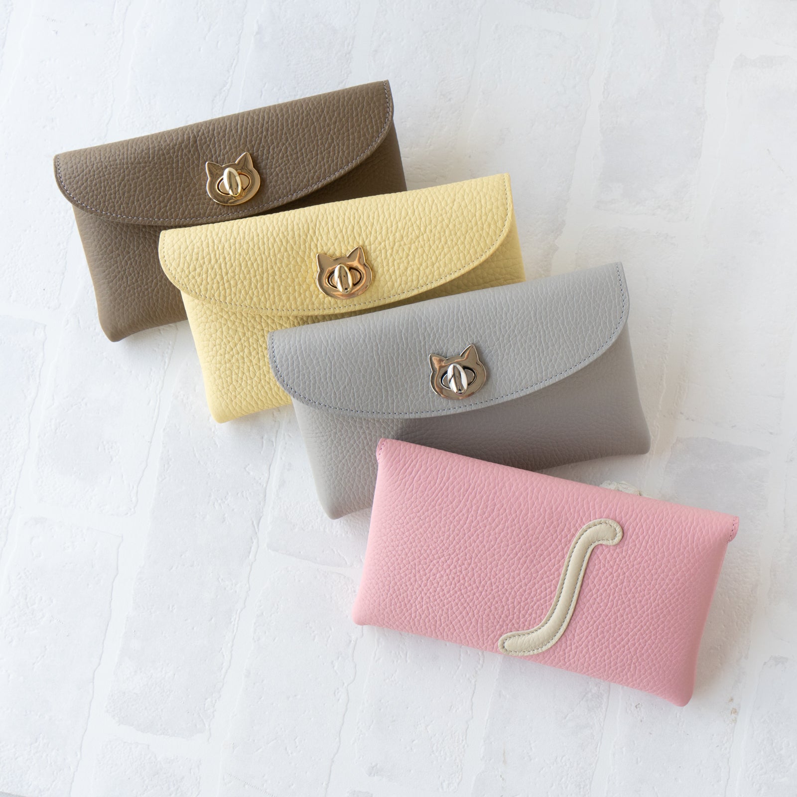 [8/22 (Thu) One-day only, pre-order sale] Flap Wallet Furnya Long Cuir Mash / Light Gray