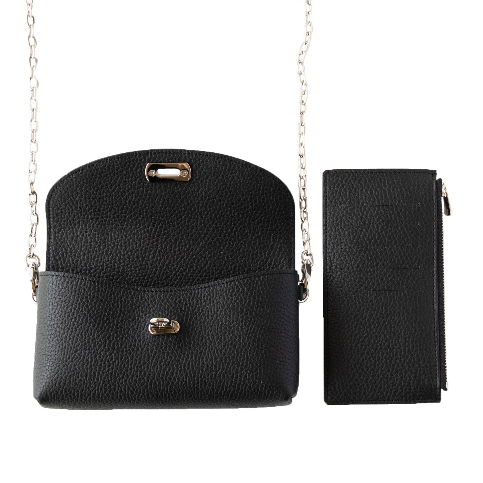 [Made to order 9/6 (Fri) - 9/16 (Mon)] Fleur Million Pochette Cuir Mache / Black 