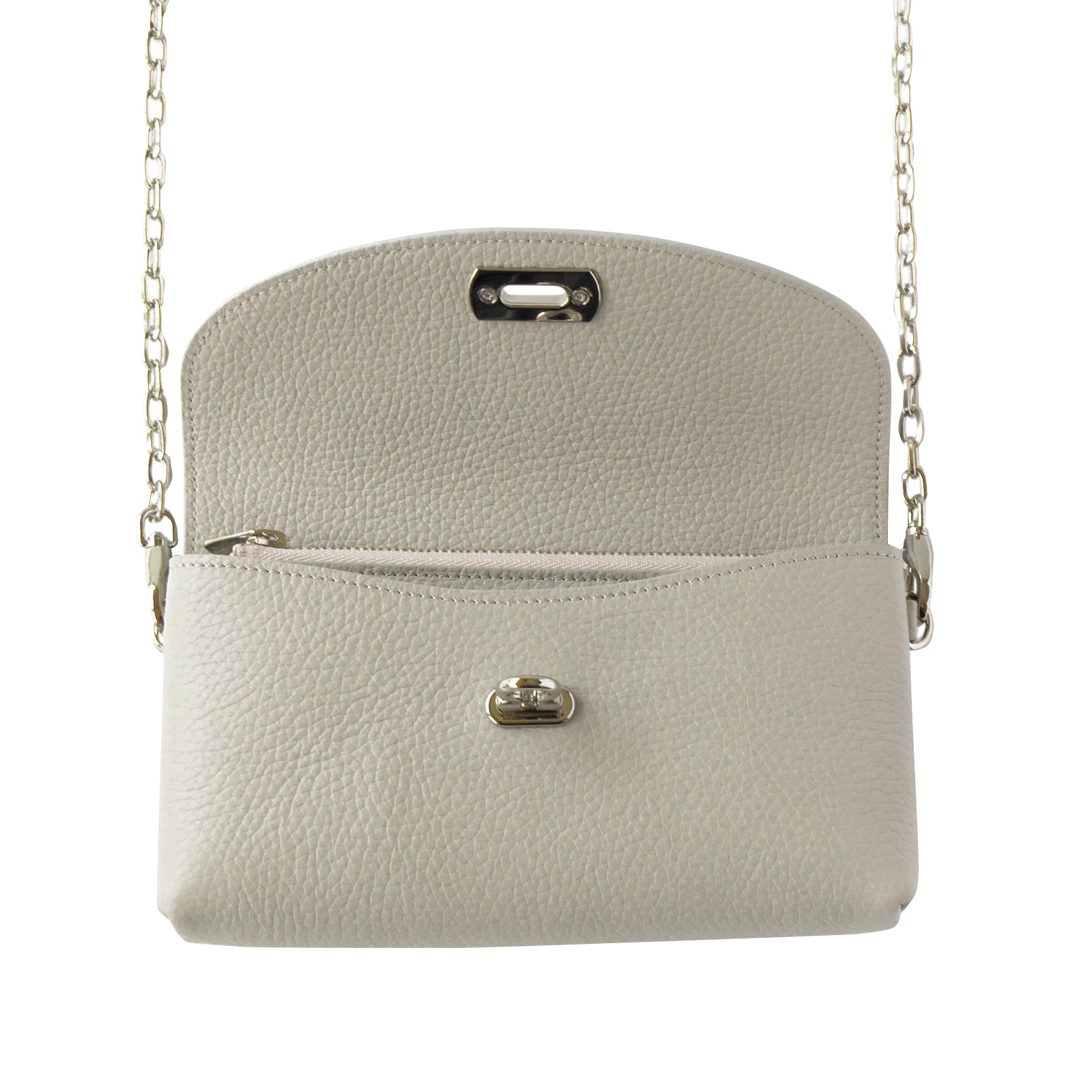 [Made to order from 9/6 (Fri) to 9/16 (Mon)] Fleur Million Pochette Cuir Mache / Light Gray 