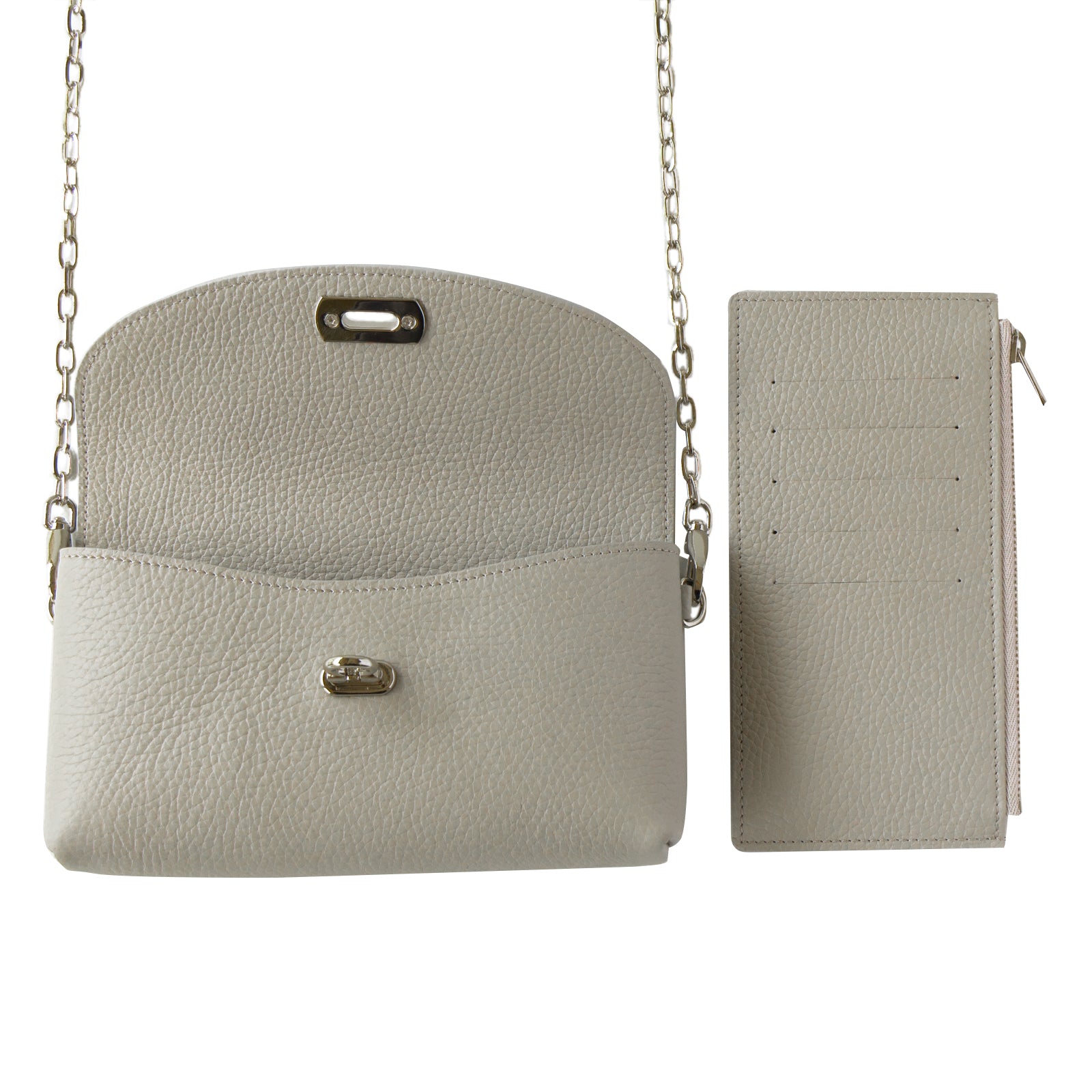 [Made to order from 9/6 (Fri) to 9/16 (Mon)] Fleur Million Pochette Cuir Mache / Light Gray 