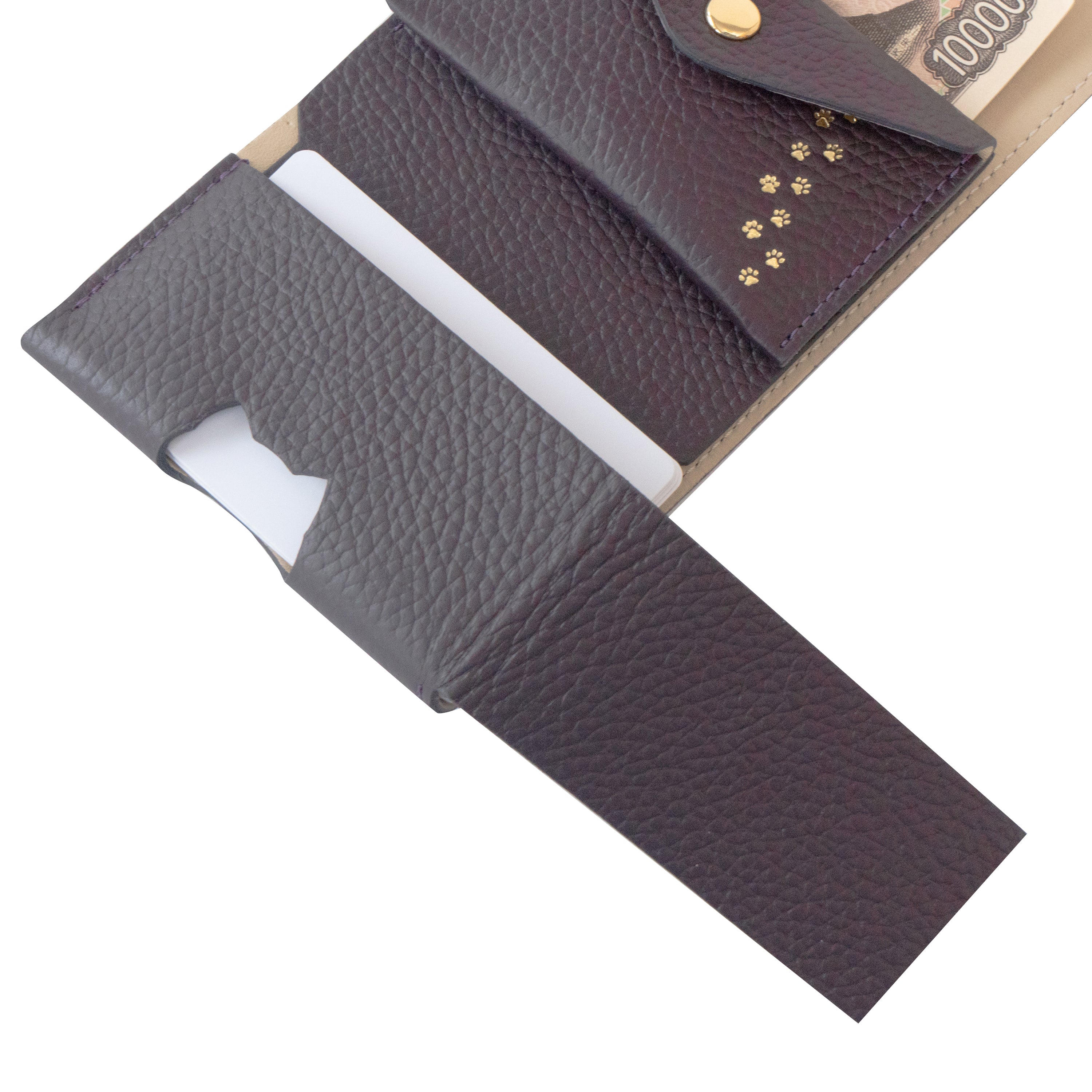 【Made to Order: Friday, July 3rd, 10:00 PM - Sunday, July 5th】PAW Plate Mini Wallet - Cuir Haché / Raisin