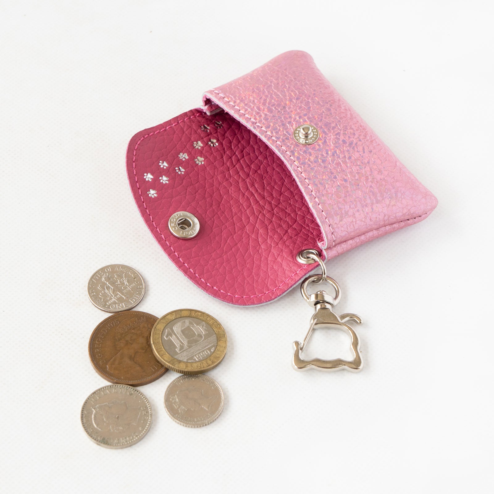 [9/8 (Sun) One-day only, pre-order sale] Flap key ring, Furnya Nano Prism Leather / Aurora Rose