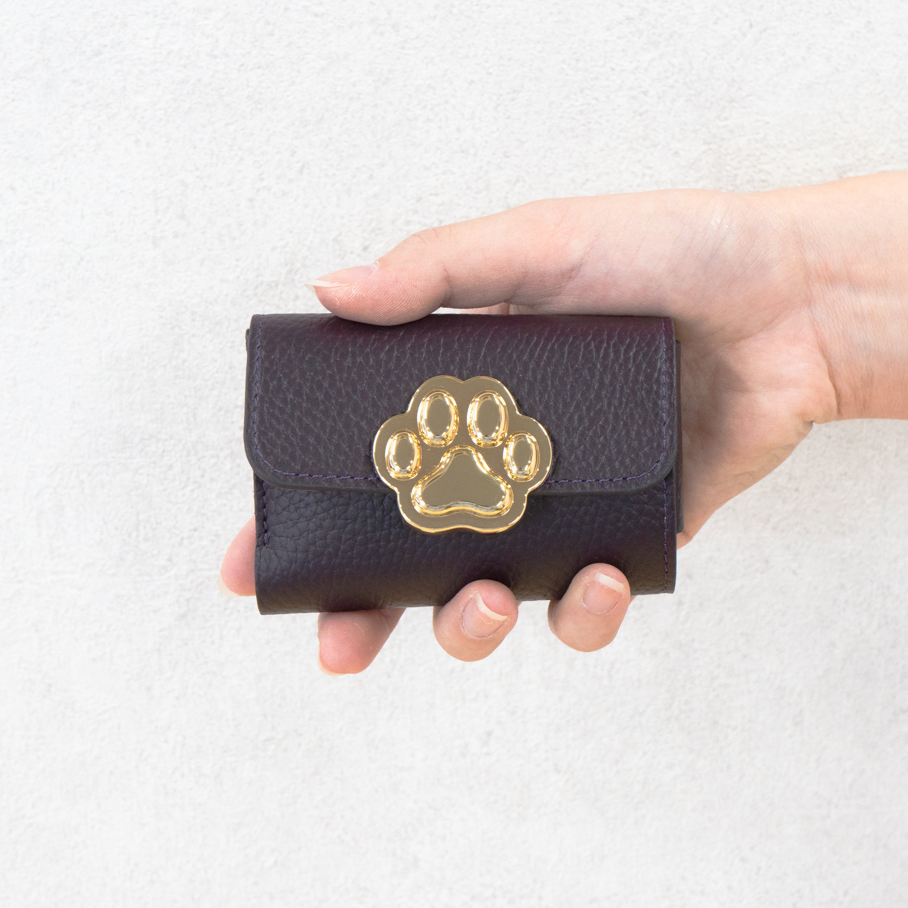 【Made to Order: Friday, July 3rd, 10:00 PM - Sunday, July 5th】PAW Plate Mini Wallet - Cuir Haché / Raisin