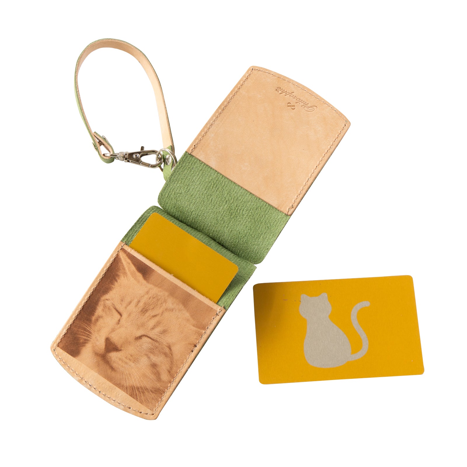 [9/8 (Sun) One-day only, pre-order sale] Nyan Photo Pass Case, Veau Epsom / Pistachio